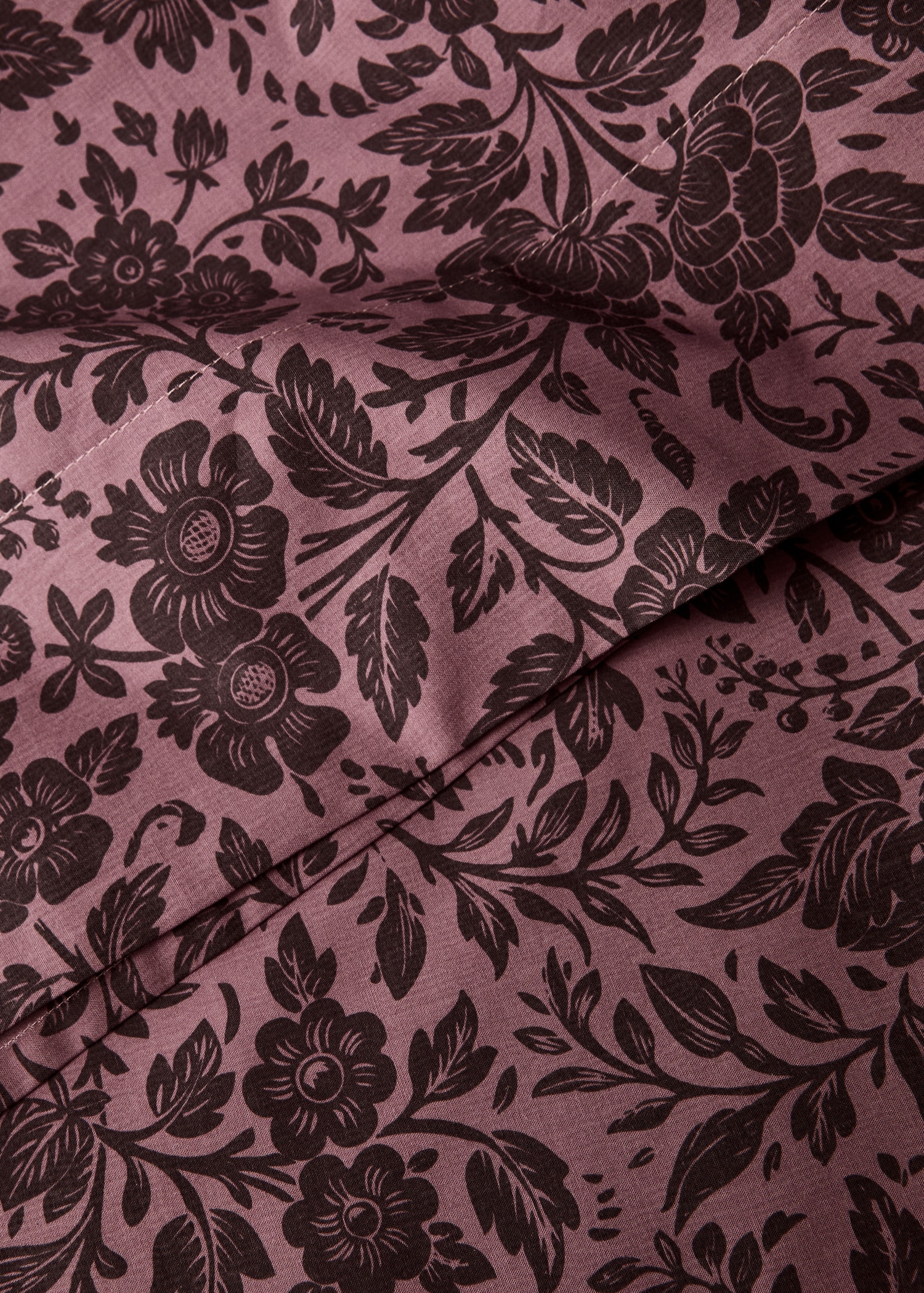 Percale cotton top sheet with two-tone printed flower for 135/140 cm bed - Details of the article 2