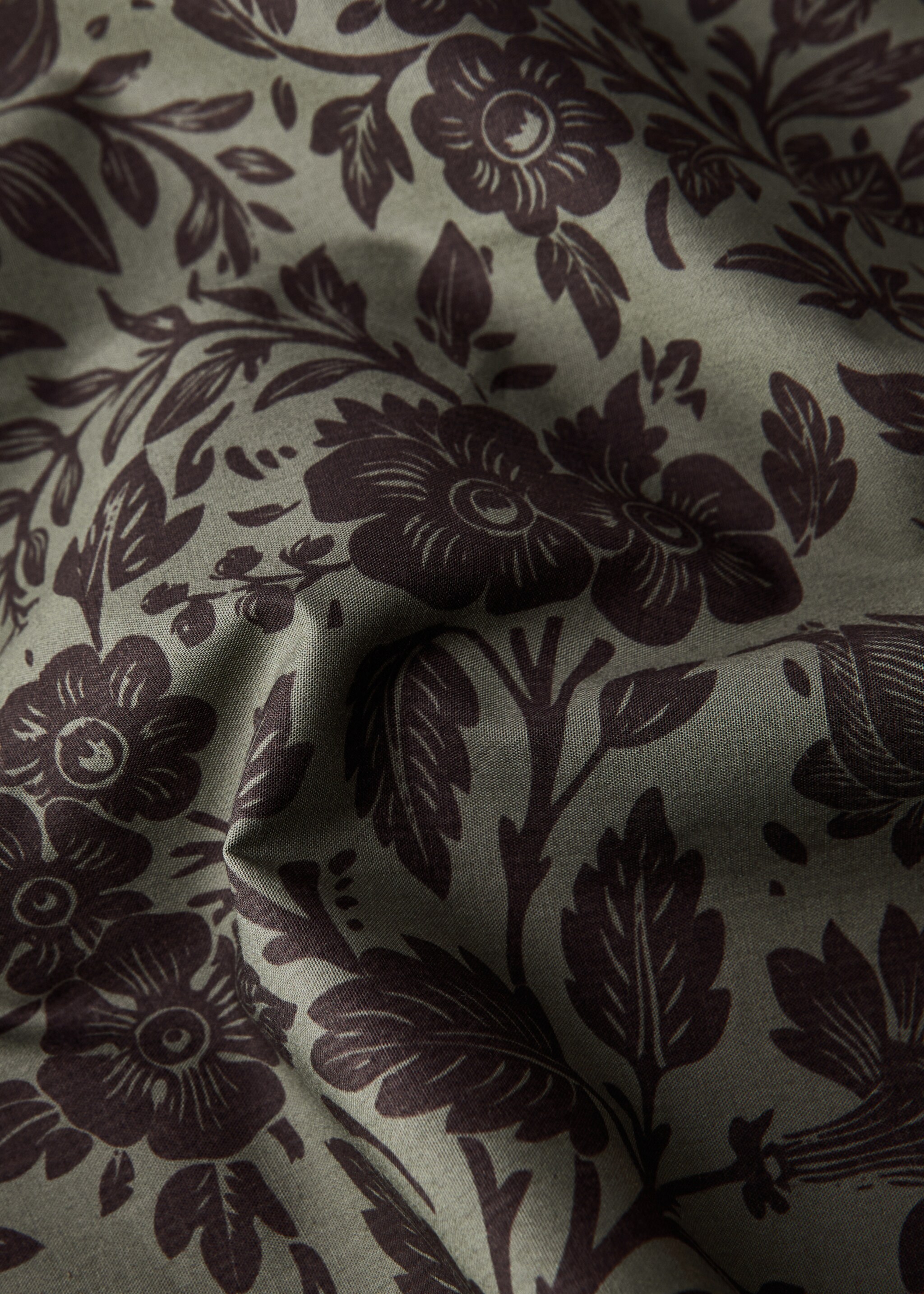 Sábana encimera algodón percal estampado flor bicolor cama 150/160 cm - Detalle del artículo 2