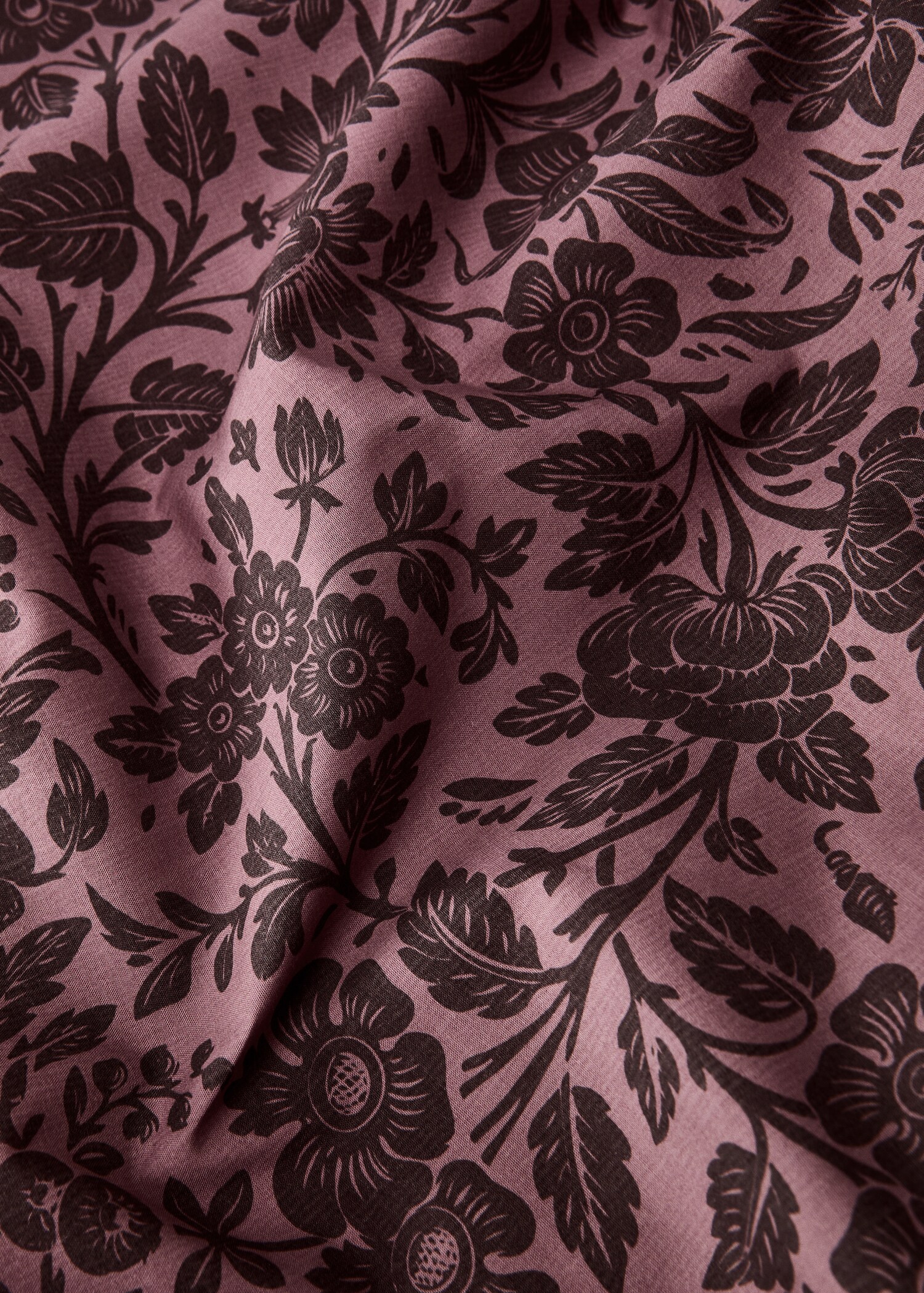 Cotton percale printed two-tone floral top sheet for 150/160 cm bed - Details of the article 1