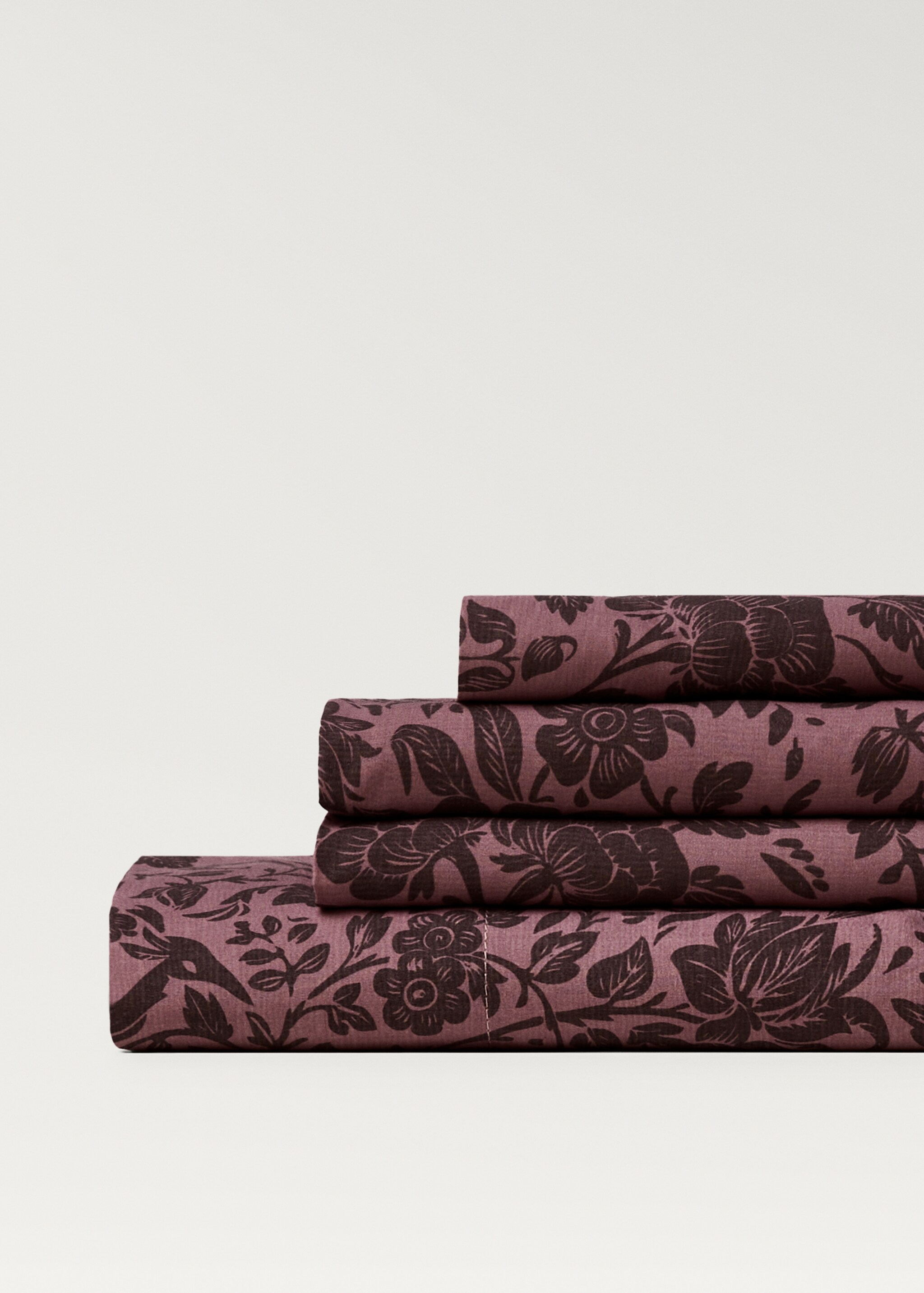 Llençol de dalt cotó percal estampat flor bicolor llit 150/160 cm - Detall de l'article 3