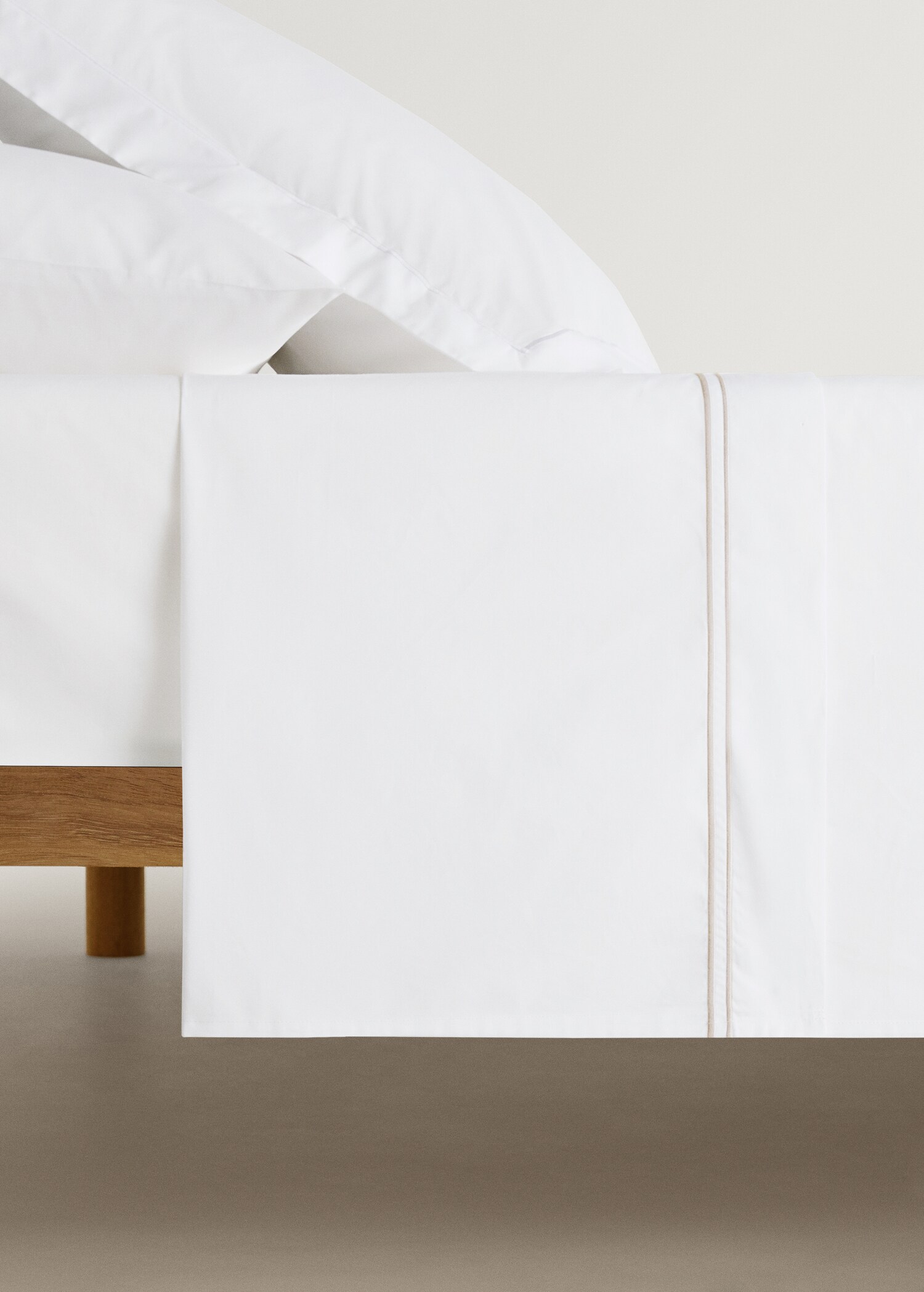 Drap plat percale de coton détail feston lit 90 cm - Article sans modèle