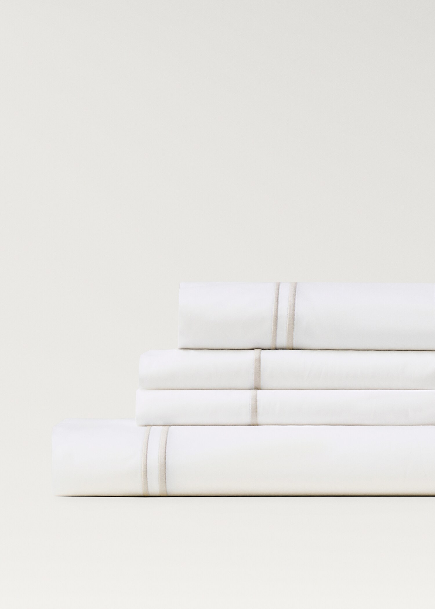 Drap plat percale de coton détail feston lit 90 cm - Détail de l'article 1