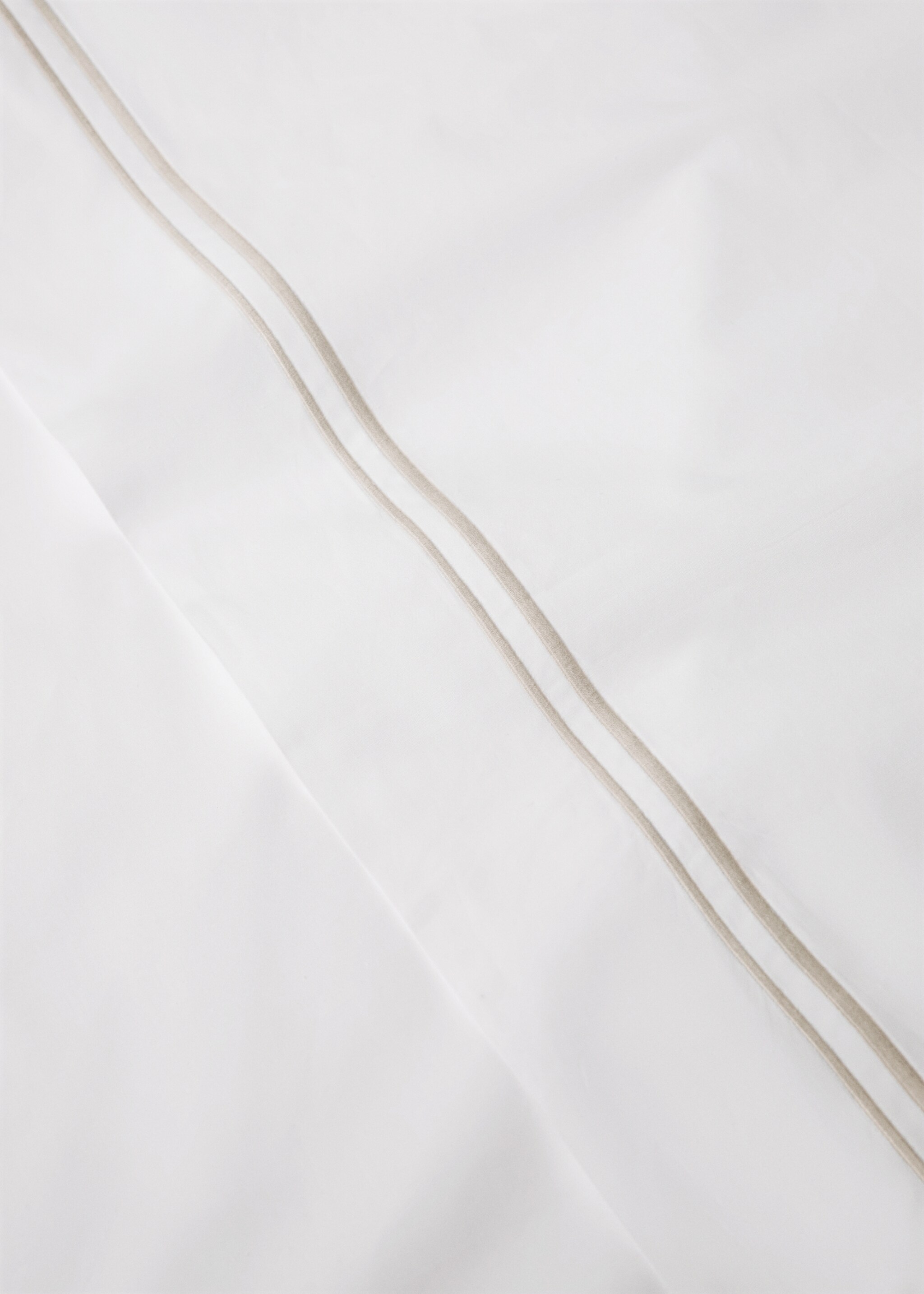 Cotton percale top sheet with scalloped detail for 150/160 cm bed - Details of the article 3