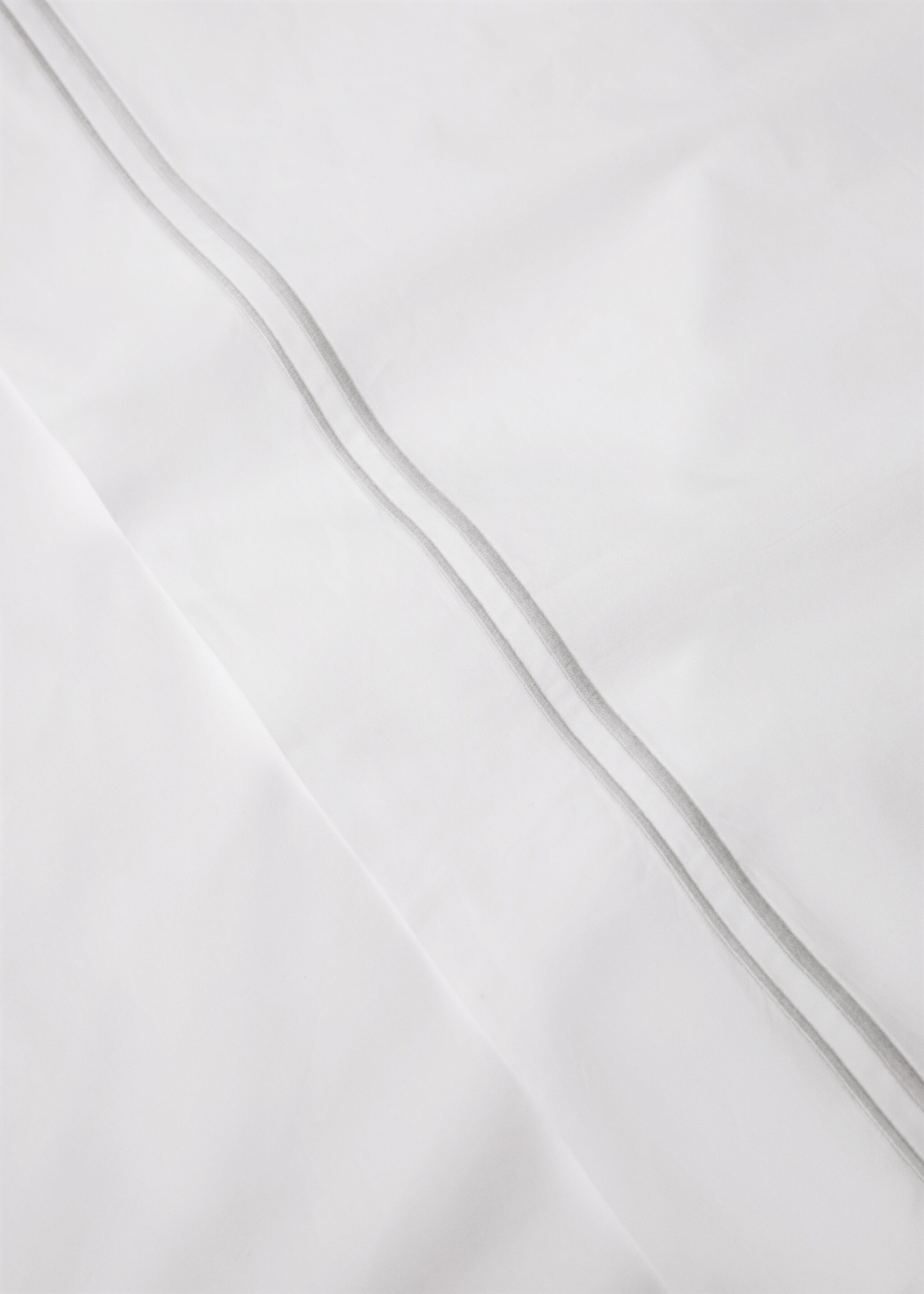 Cotton percale top sheet with scalloped detail for 150/160 cm bed - Details of the article 3