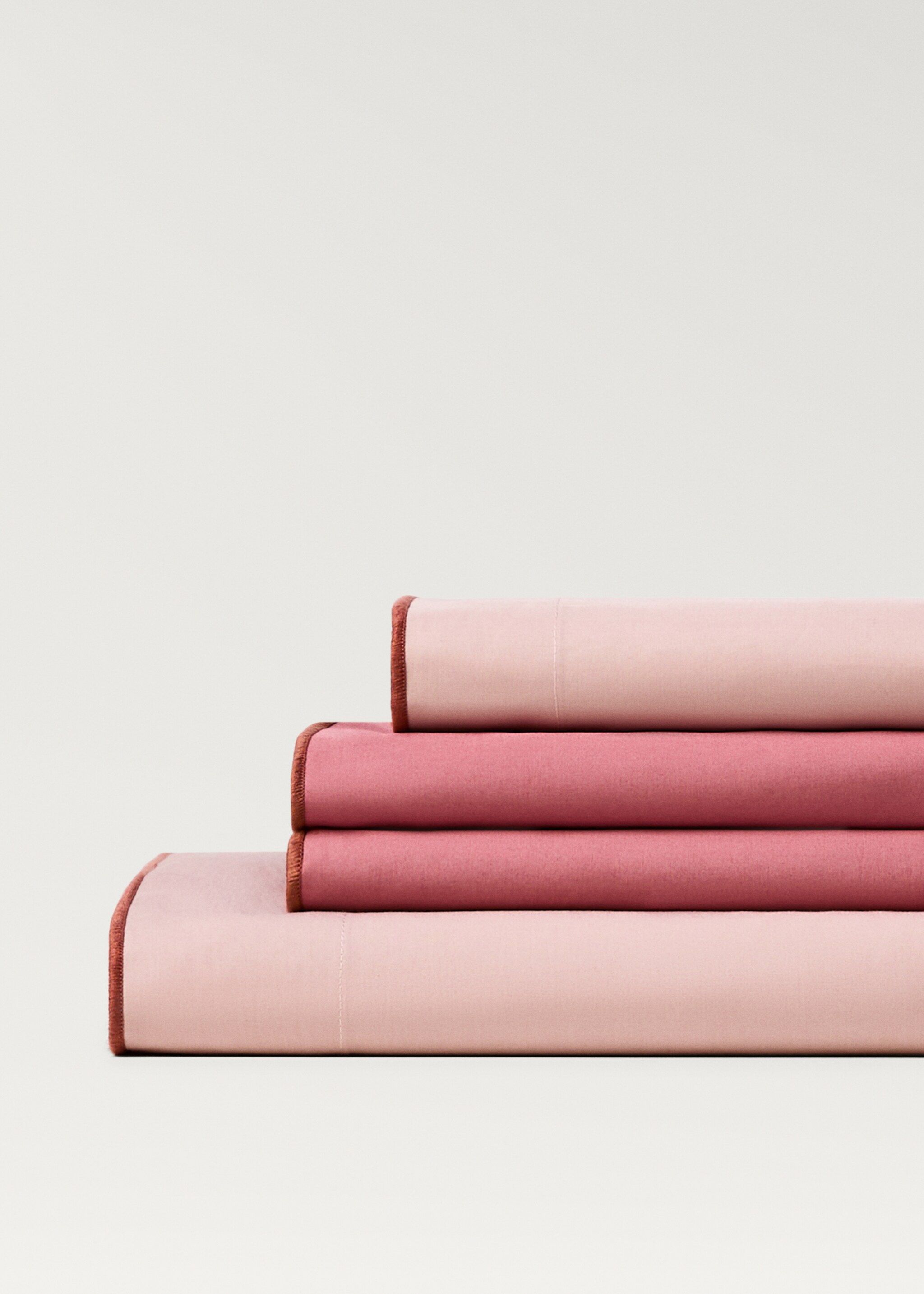 Sábana encimera algodón percal overlock cama 150/160 cm - Detalle del artículo 1