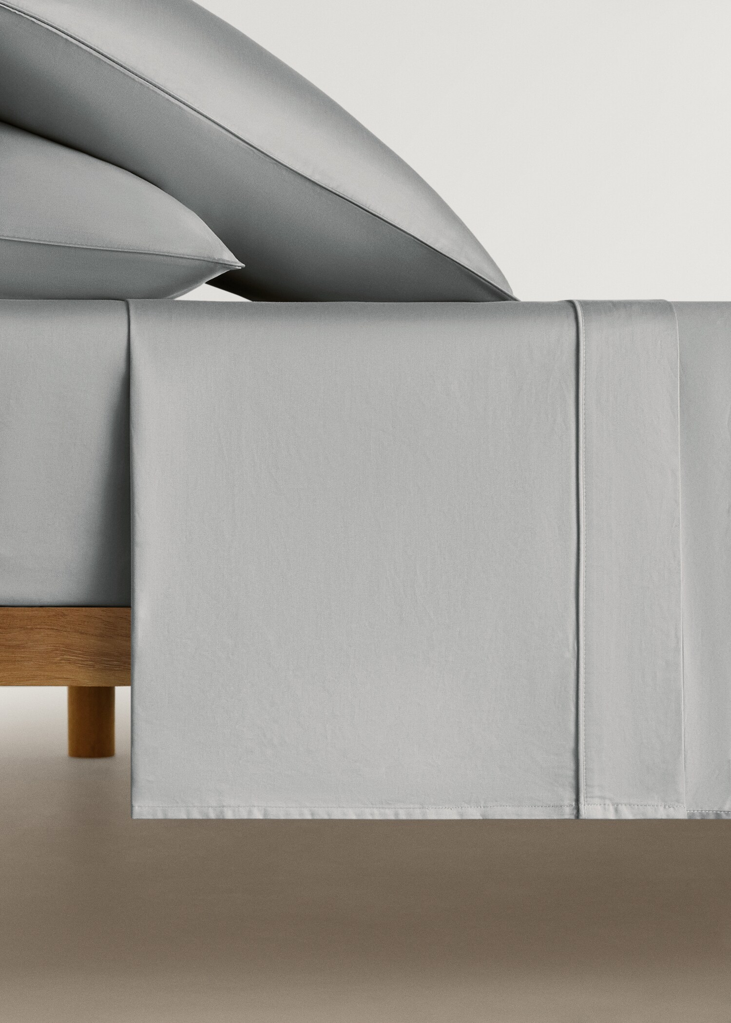 Drap plat coton satin 600 fils lit 90 cm - Article sans modèle
