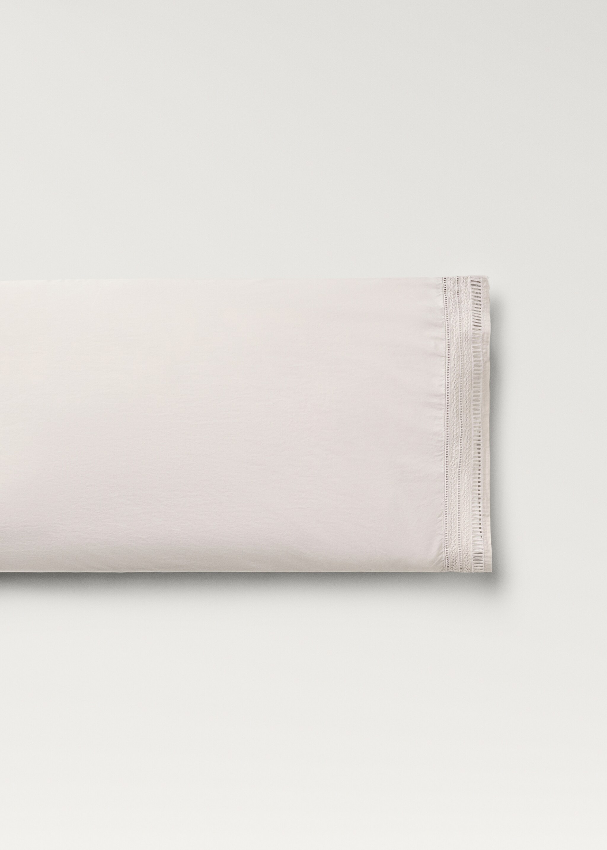 Pillowcase with embroidered finish, 45x110 cm - Article without model, Light/Pastel Grey. Ref: 87022958-00.