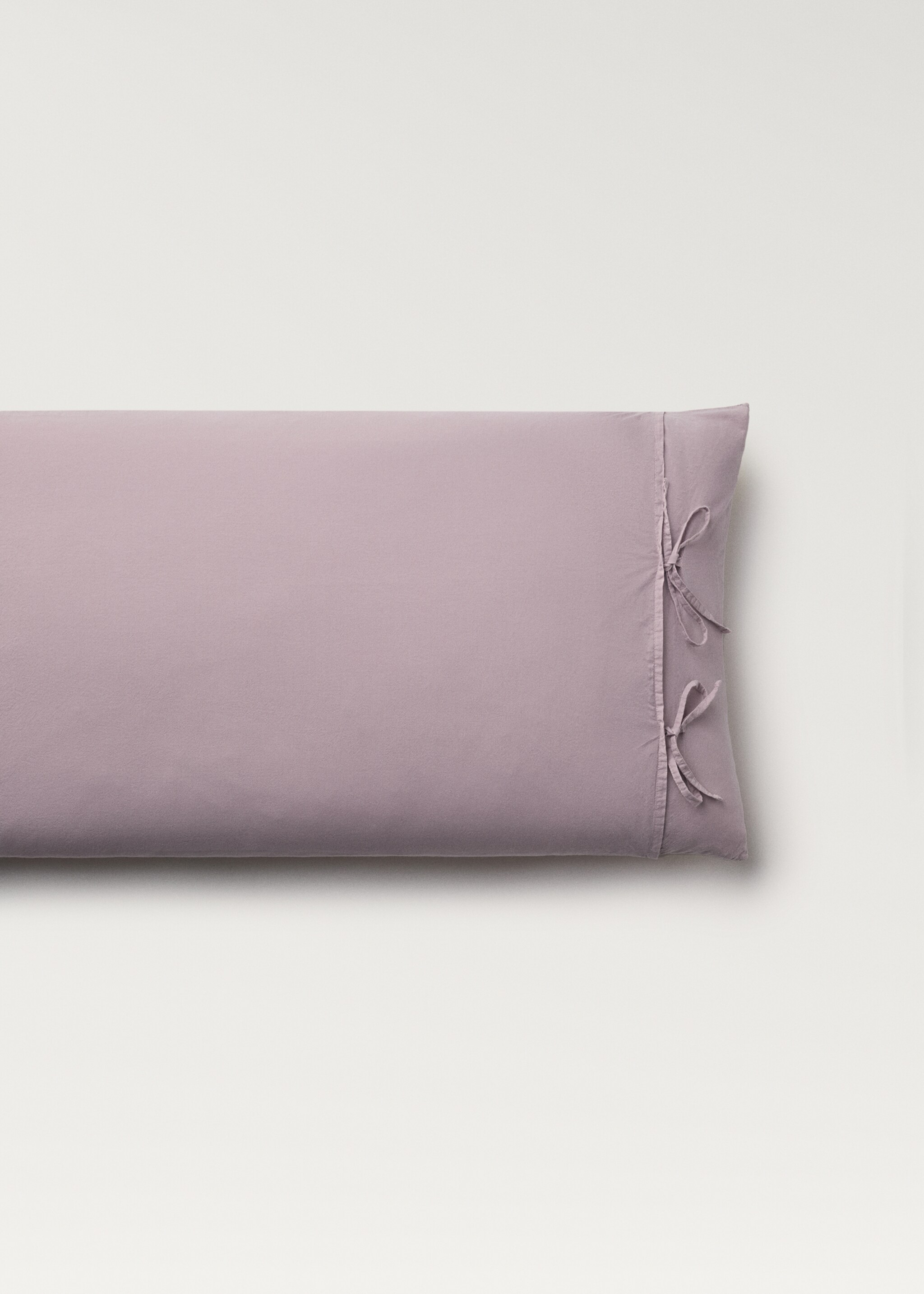 Washed cotton pillowcase with ties, 45x110 cm - Details of the article 1