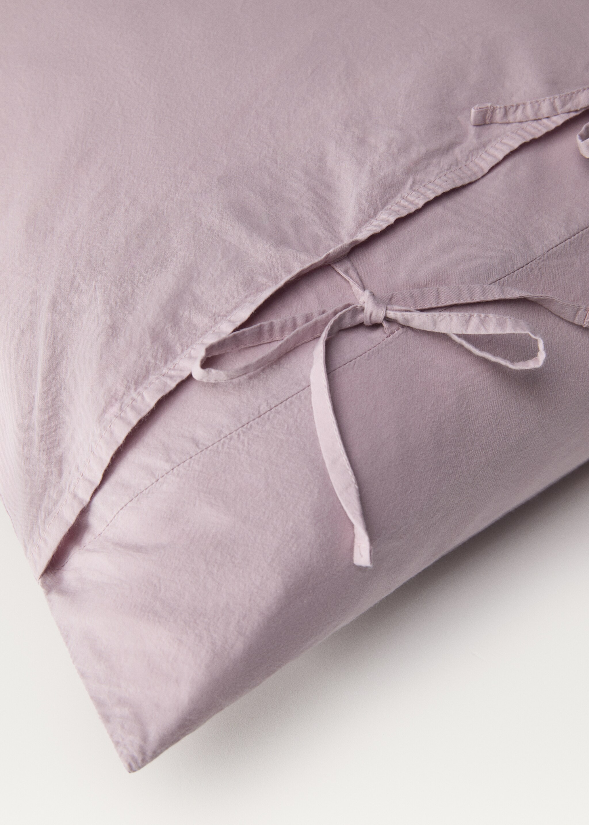 Washed cotton pillowcase with ties, 45x110 cm - Details of the article 2