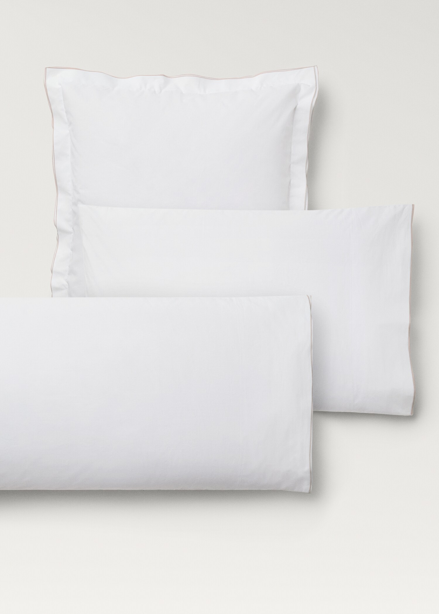 Çift overlok perkal pamuklu yastık kılıfı 45x110cm - Ürün detayı 3