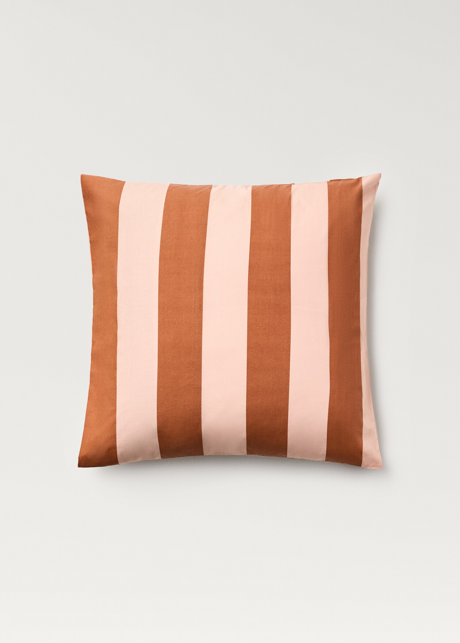 Deux taies d’oreiller percale de coton rayures 60x60 cm - Article sans modèle