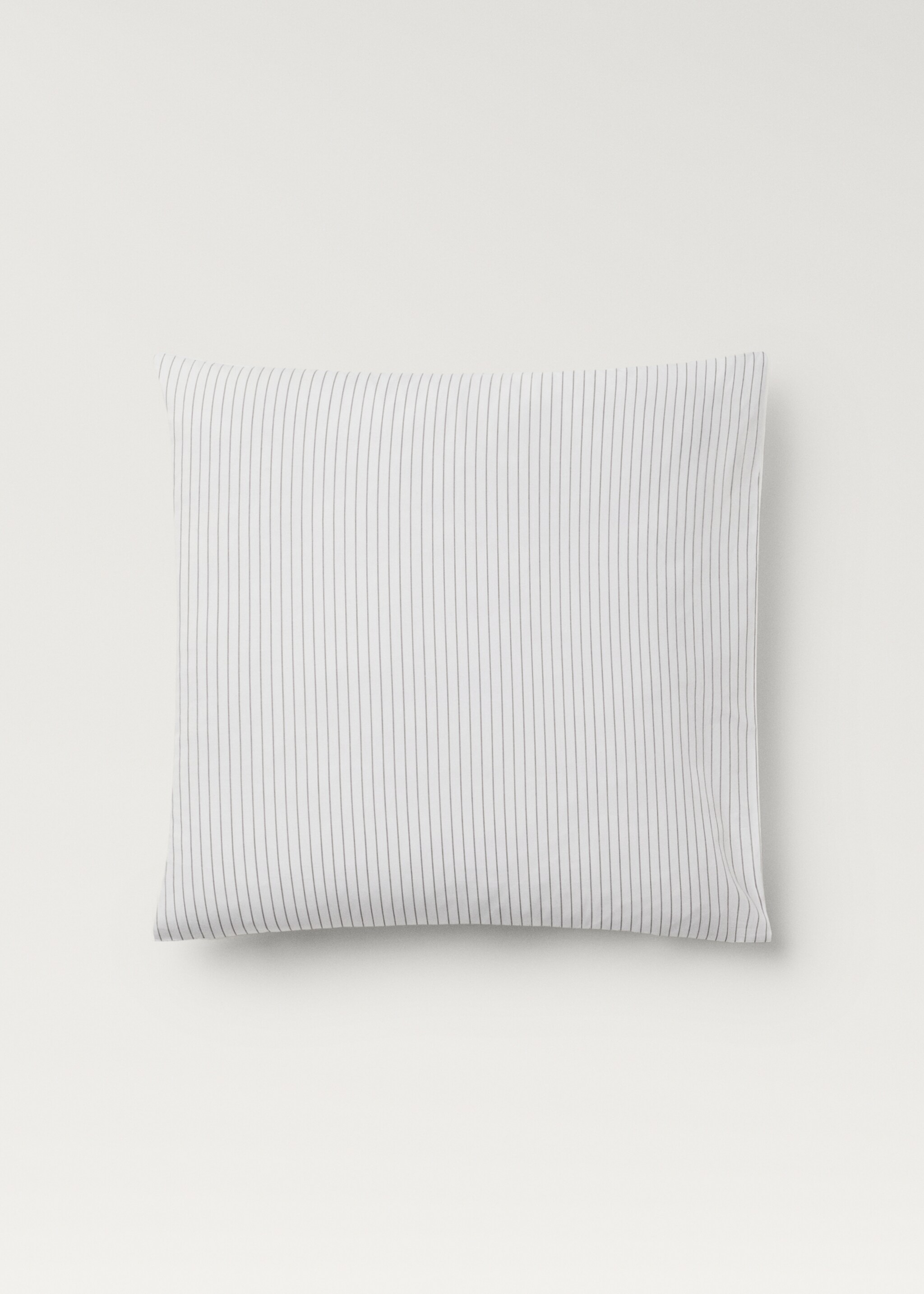 Two cotton percale two-tone striped pillowcases 60x60 cm - Article without model, Medium Brown. Ref: 87022980-00.
