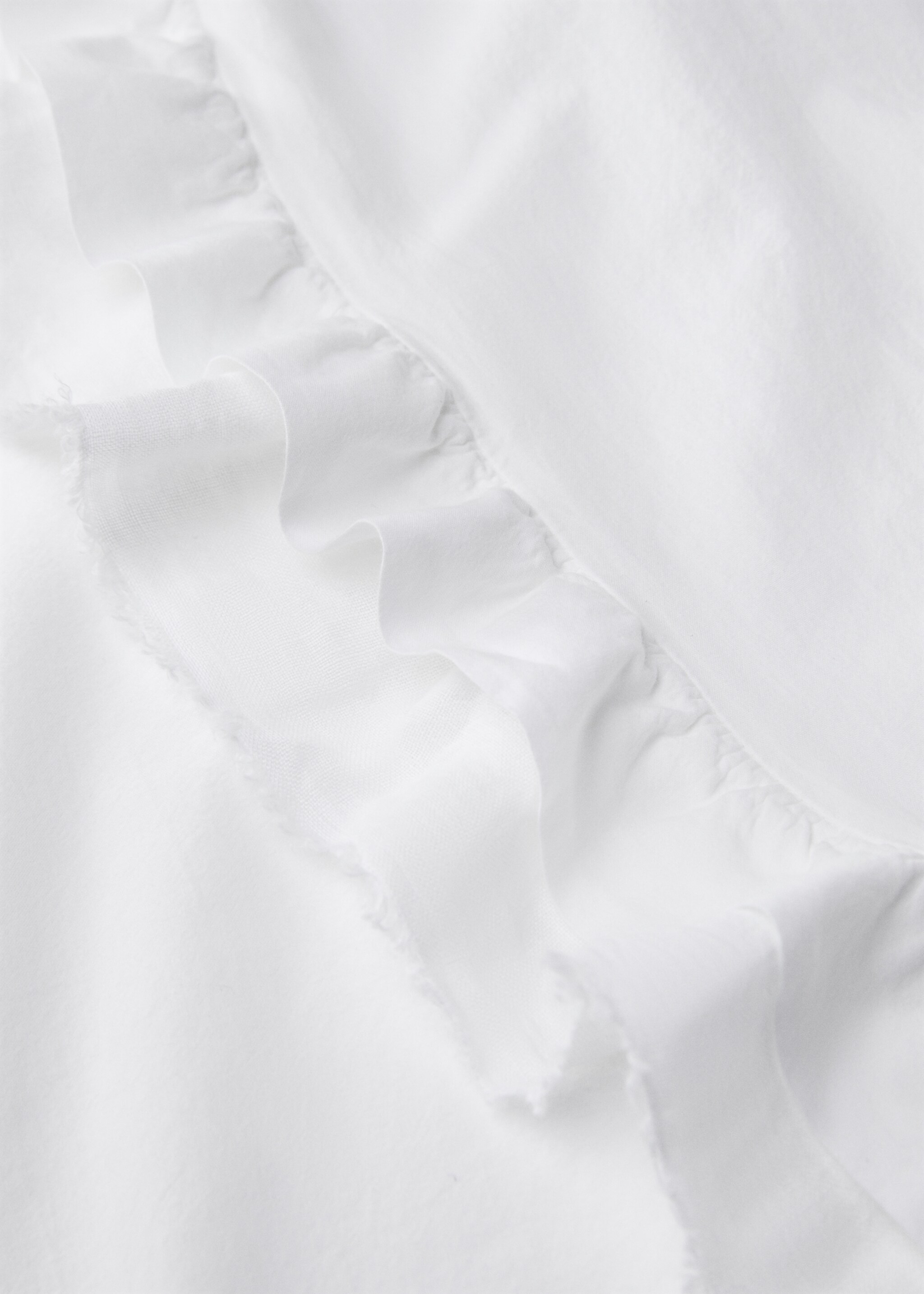 Oberlaken aus gewaschener Baumwolle mit Rüschen aus Leinen für 135/140 cm Bett - Detail des Artikels 3