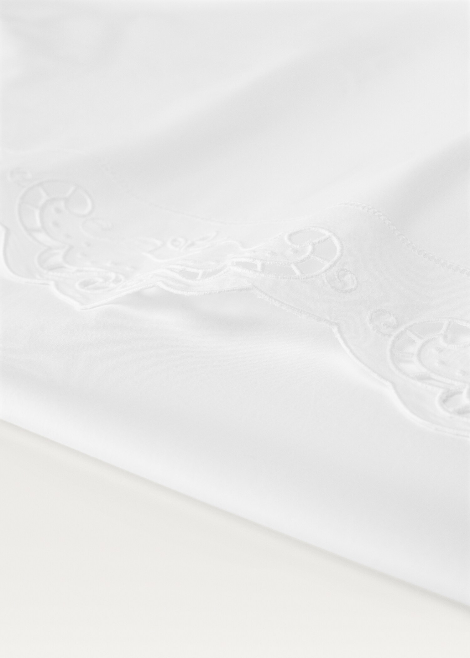 Baumwoll-Bettlaken mit Lochstickerei für ein 90 cm Bett - Detail des Artikels 1