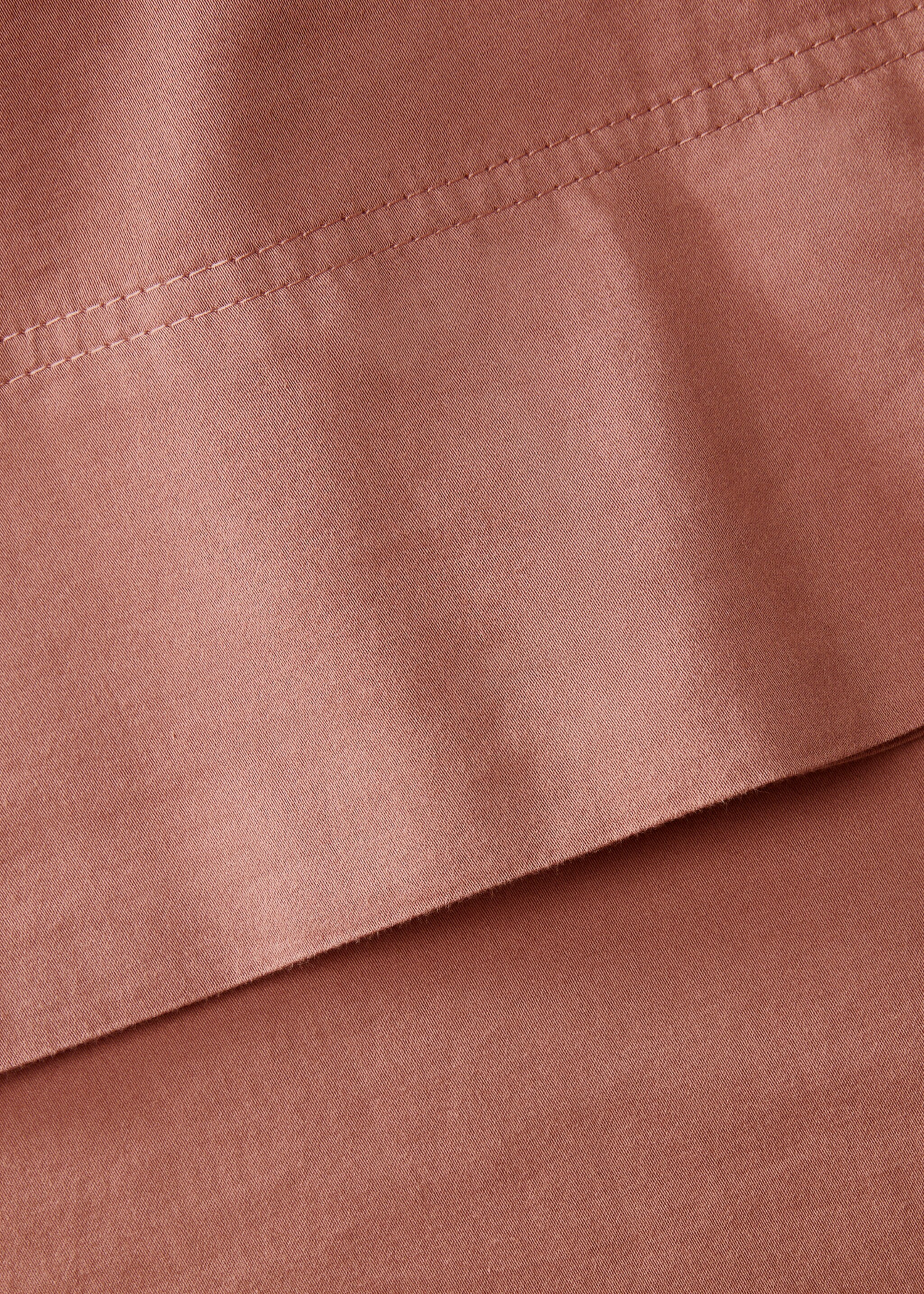 Washed satin cotton top sheet with double stitching for bed 135/140 cm - Details of the article 2
