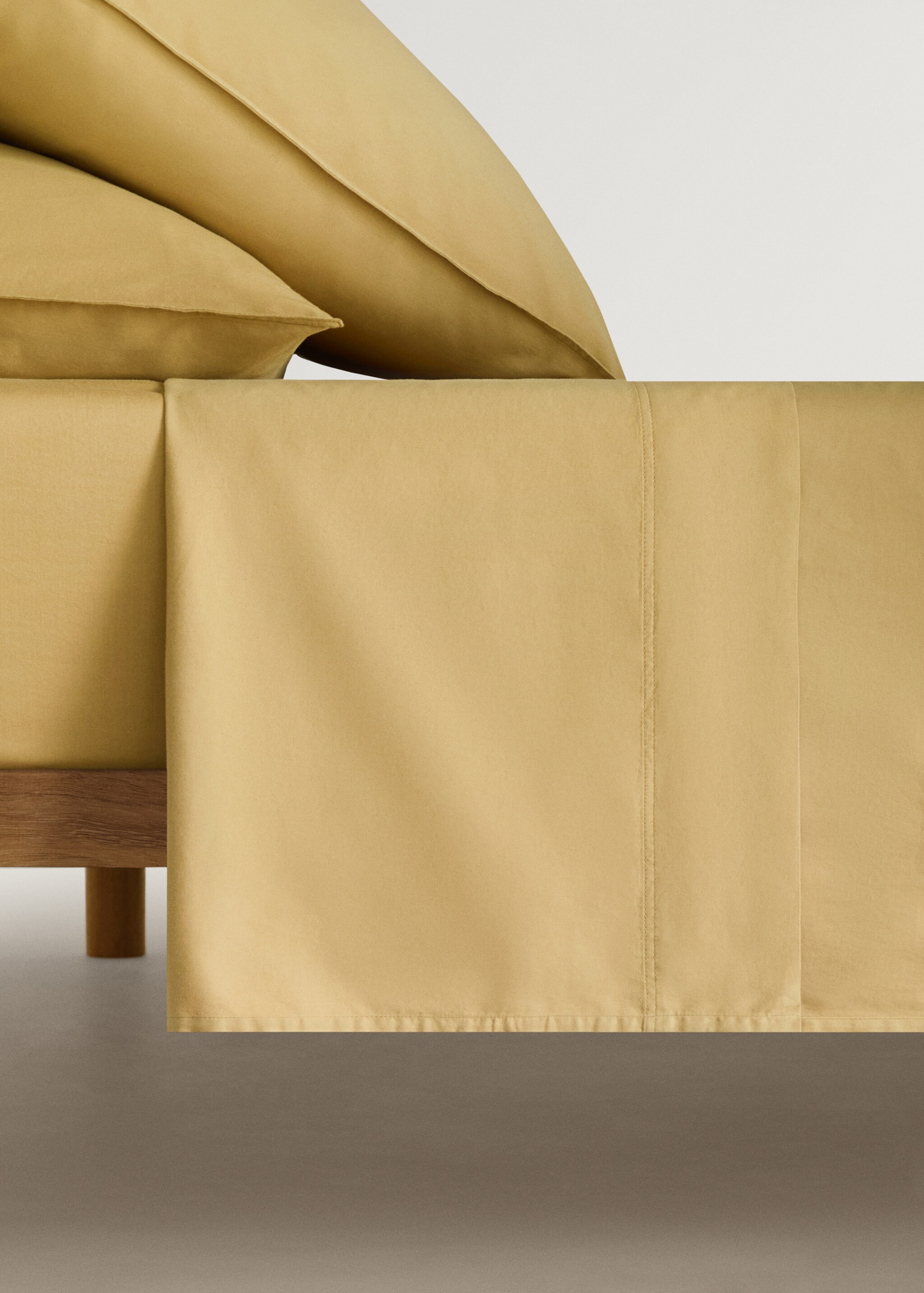 Sábana encimera algodón satén lavado doble pespunte cama 150/160 cm - Article sense model
