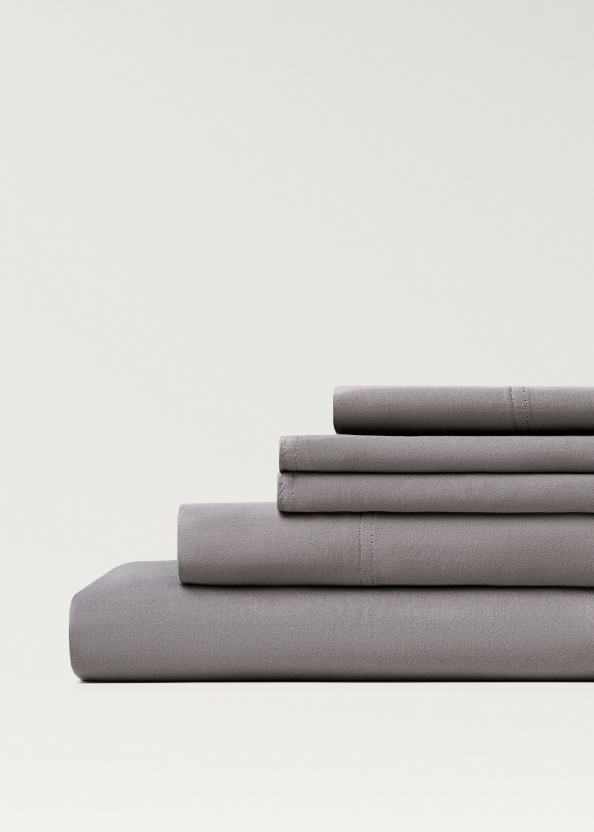 Sábana encimera algodón satén lavado doble pespunte cama 150/160 cm - Detall de l'article 3