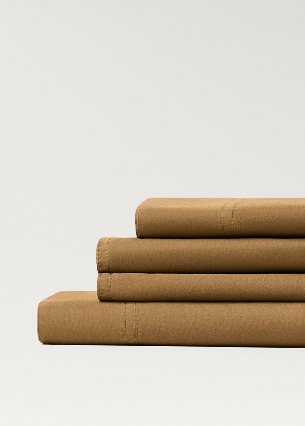 Cotton poplin double-stitched top sheet for / cm bed