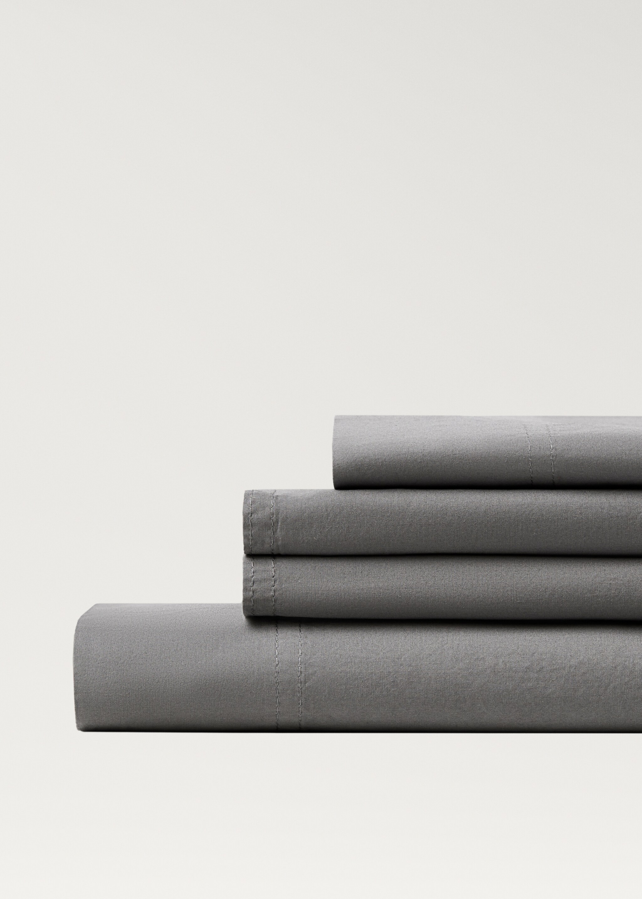 Cotton poplin double-stitched top sheet for 90 cm bed - Details of the article 3