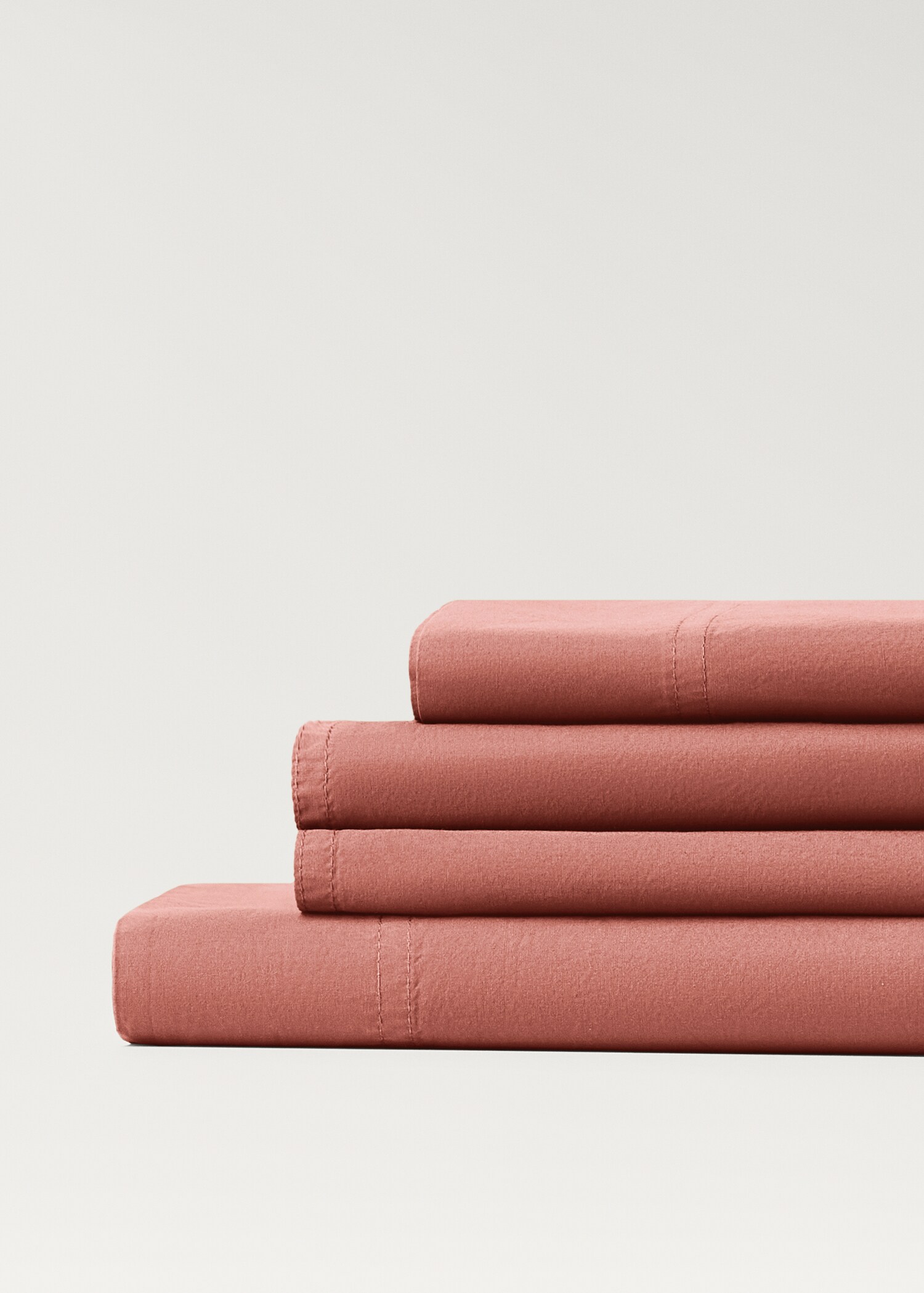 Cotton poplin double-stitched top sheet for 135/140 cm bed - Details of the article 3