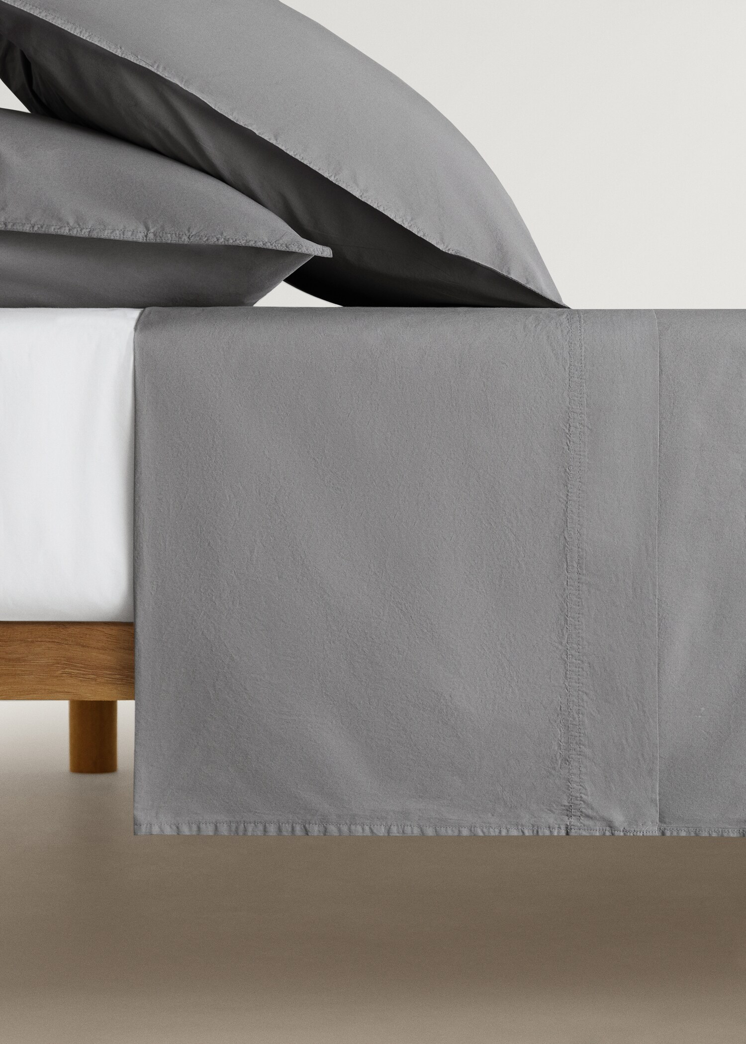 Cotton poplin double-stitched top sheet for 135/140 cm bed - Article without model