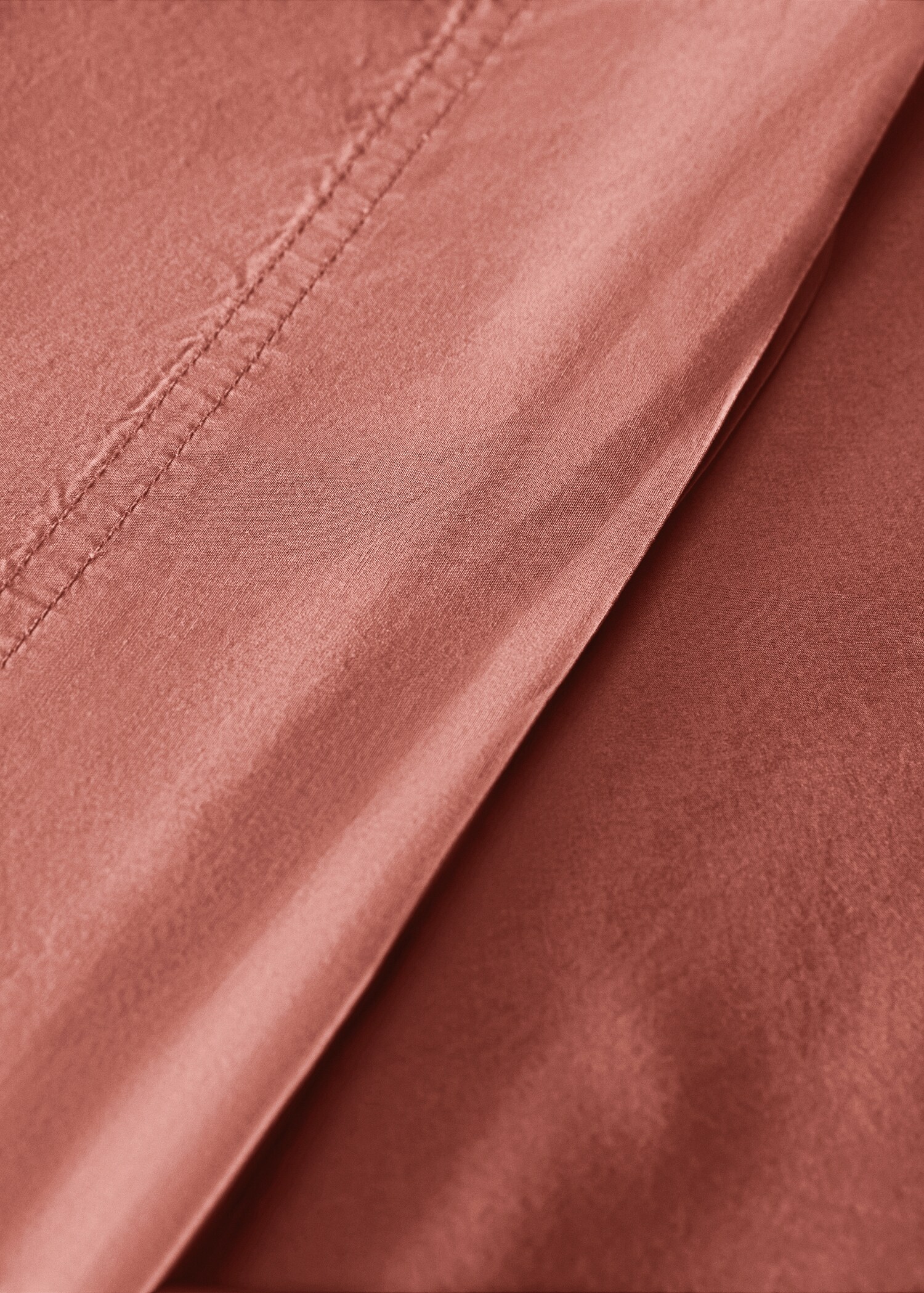 Drap plat popeline de coton double surpiqûre lit 150/160 cm - Détail de l'article 2