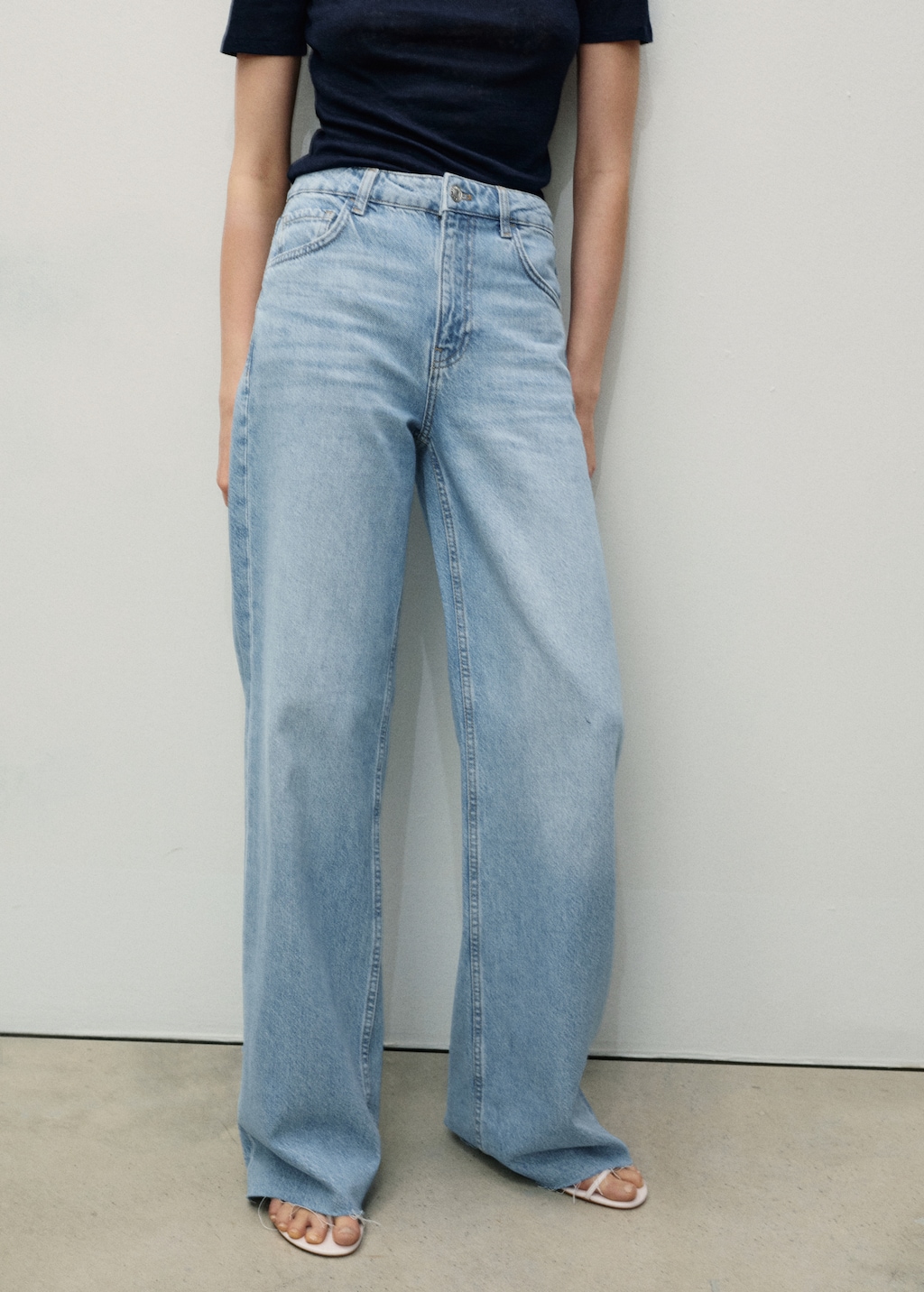 Danila wideleg high-rise jeans - Women | MANGO USA Danila wideleg high-rise jeans - Women | MANGO USA