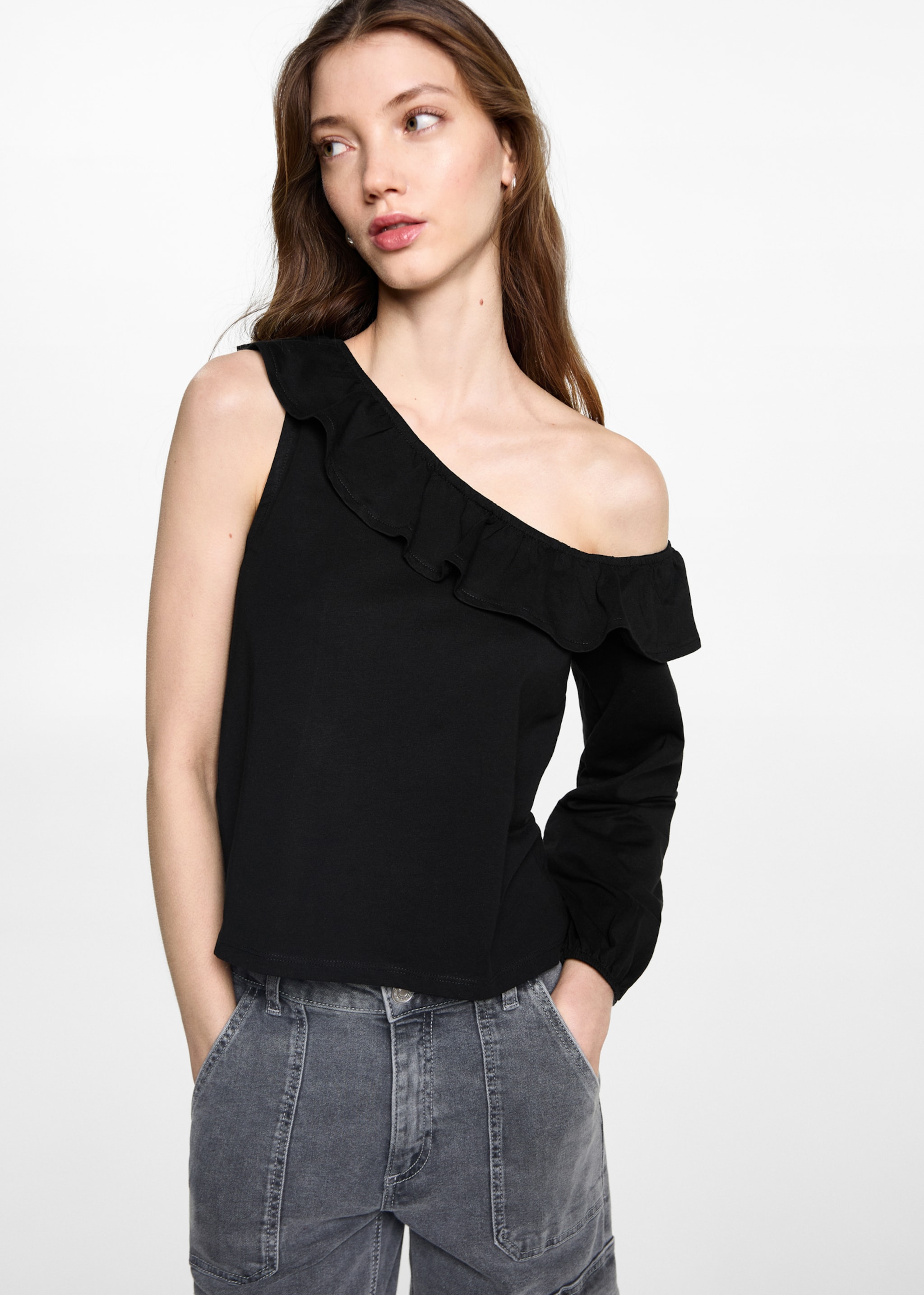 Camiseta asimétrica volante - Plano medio