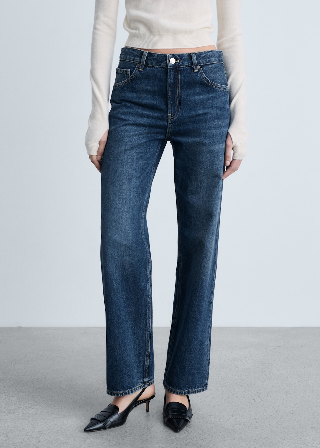 Mango Miami medium-rise straight-fit jeans