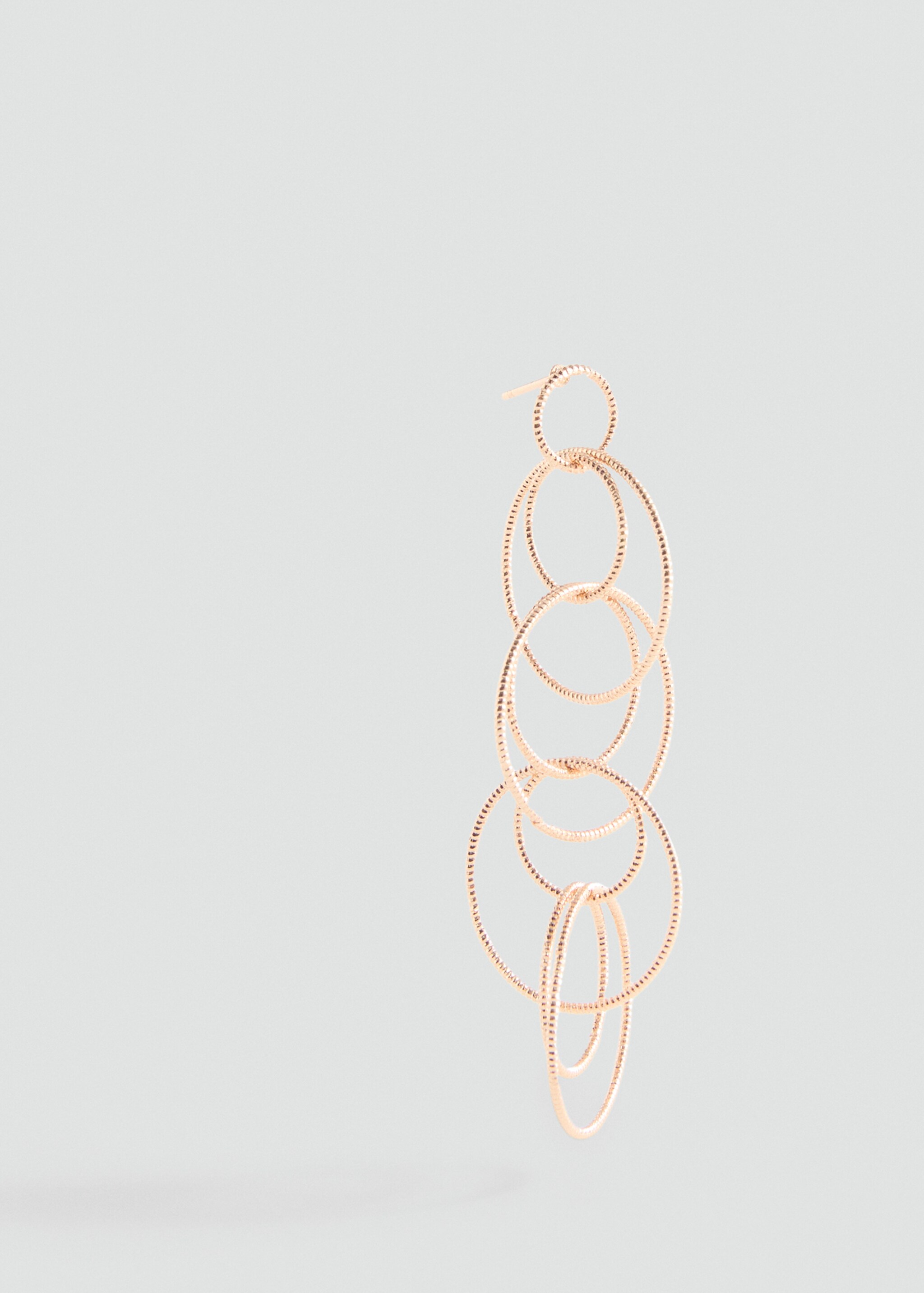 Long earrings with intertwined hoops - Medium plane