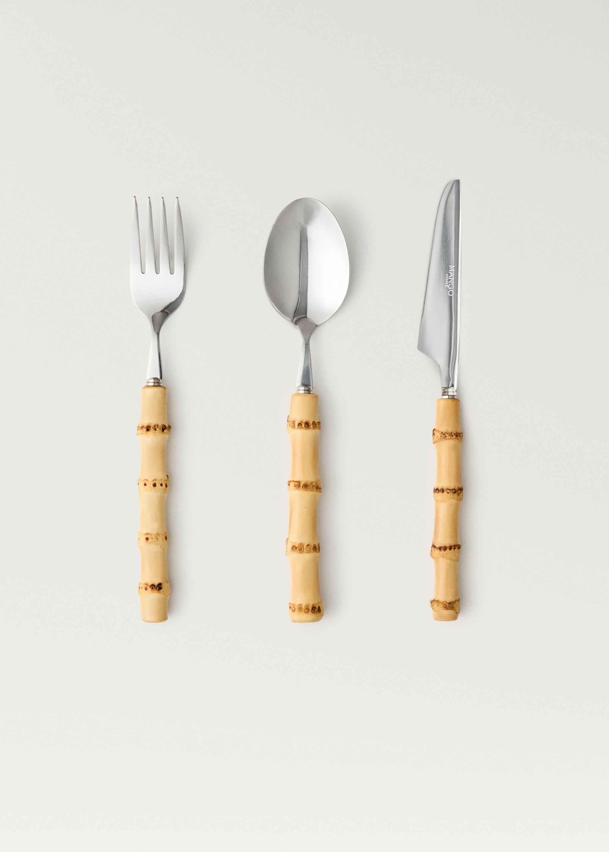 Set de couverts 3 pièces manche bambou - Article sans modèle