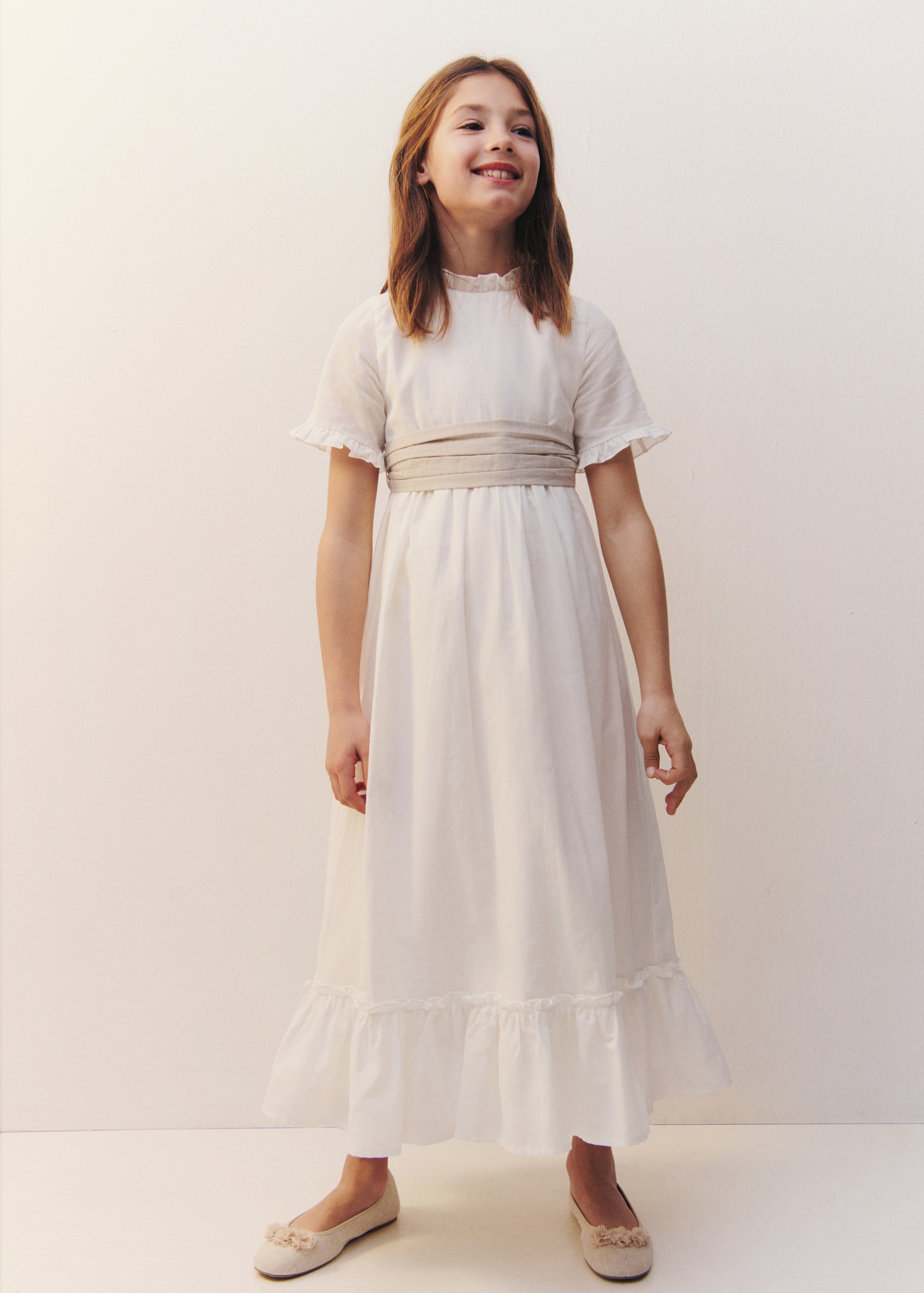 Ruffled linen dress - Main Image