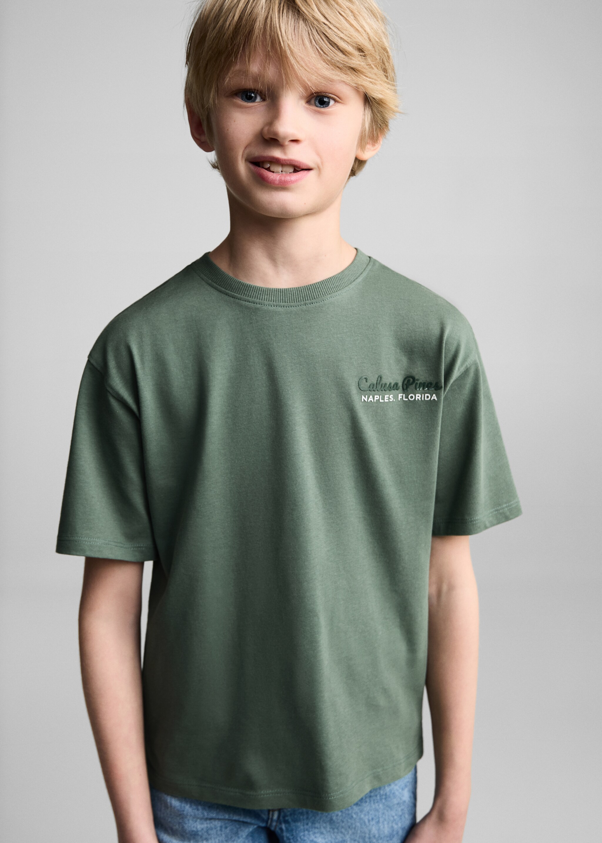 Printed cotton-blend T-shirt - Medium plane