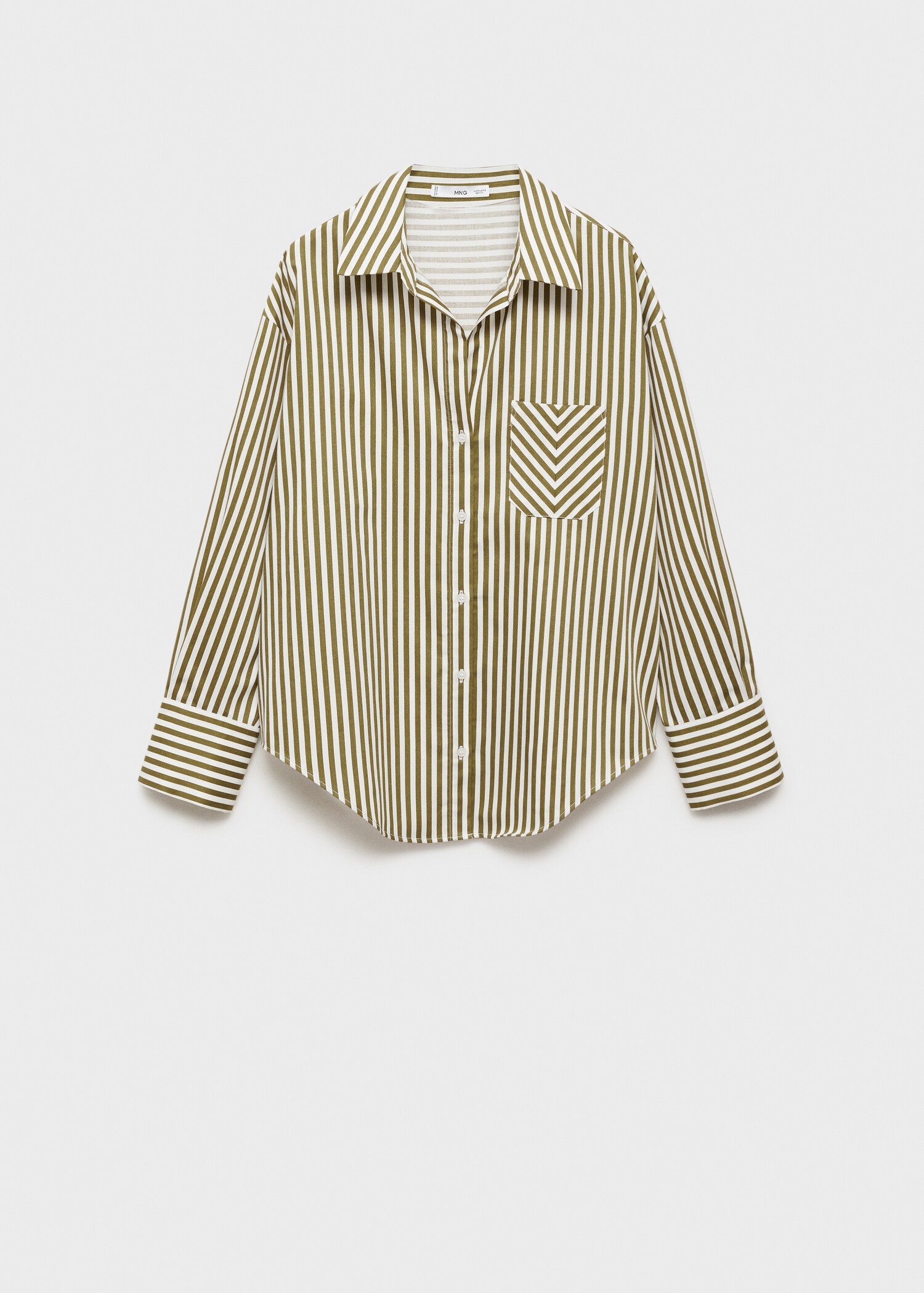 Striped shirt with contrasting pocket - Article without model