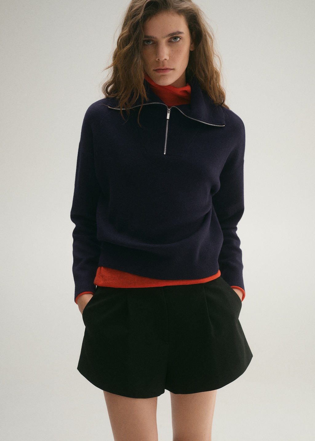 Zip neck jumper