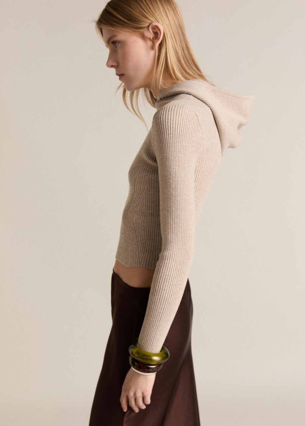 Ribbed hooded sweater - Women | MANGO USA Ribbed hooded sweater - Women | MANGO USA