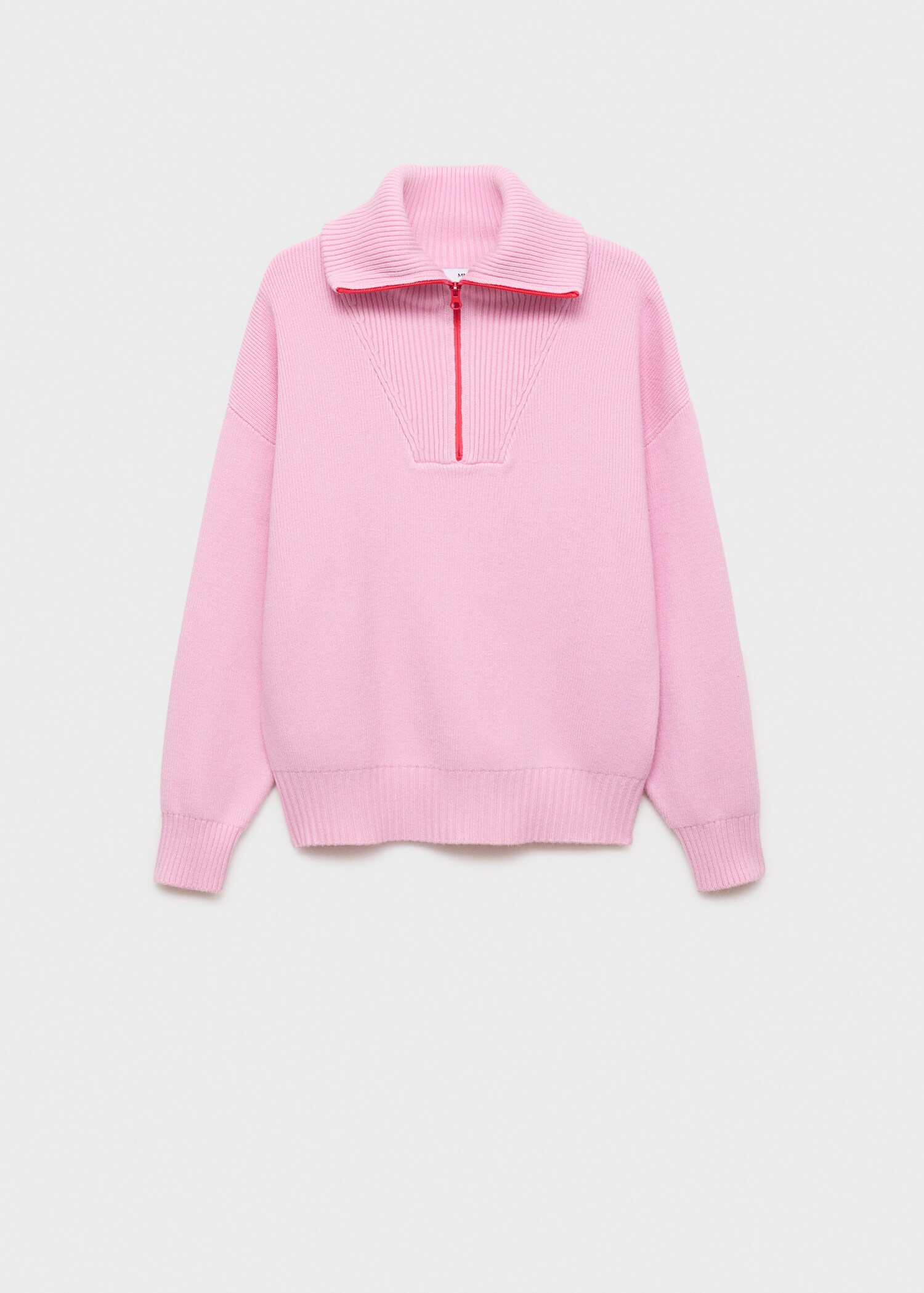 Contrasting knitted sweater with zip - Article without model