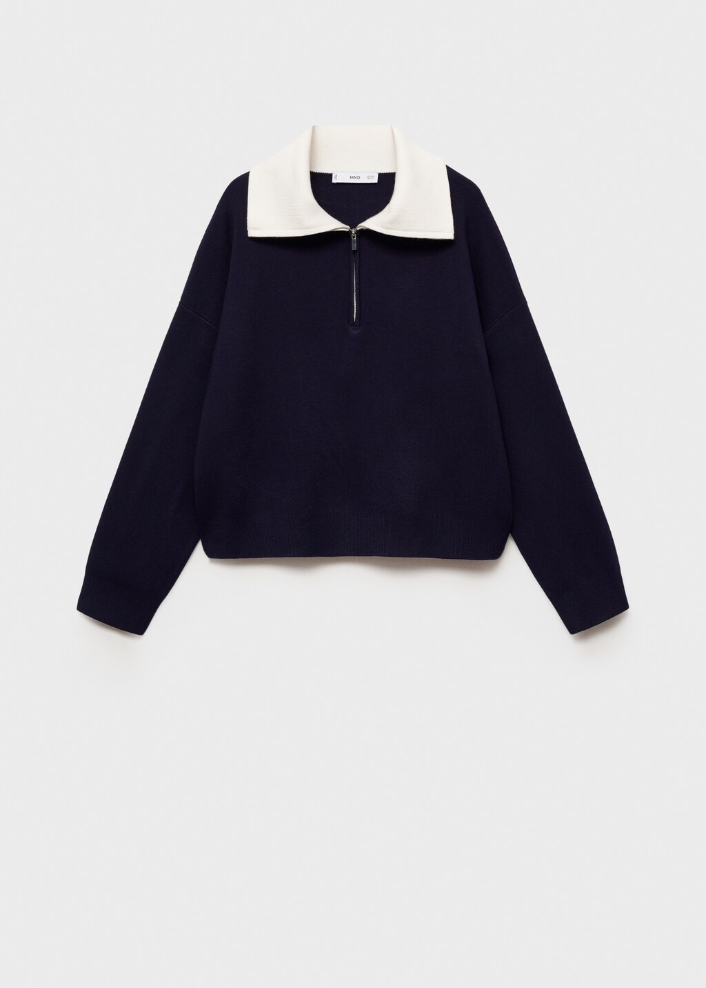Knitted sweater with contrasting collar - image 5