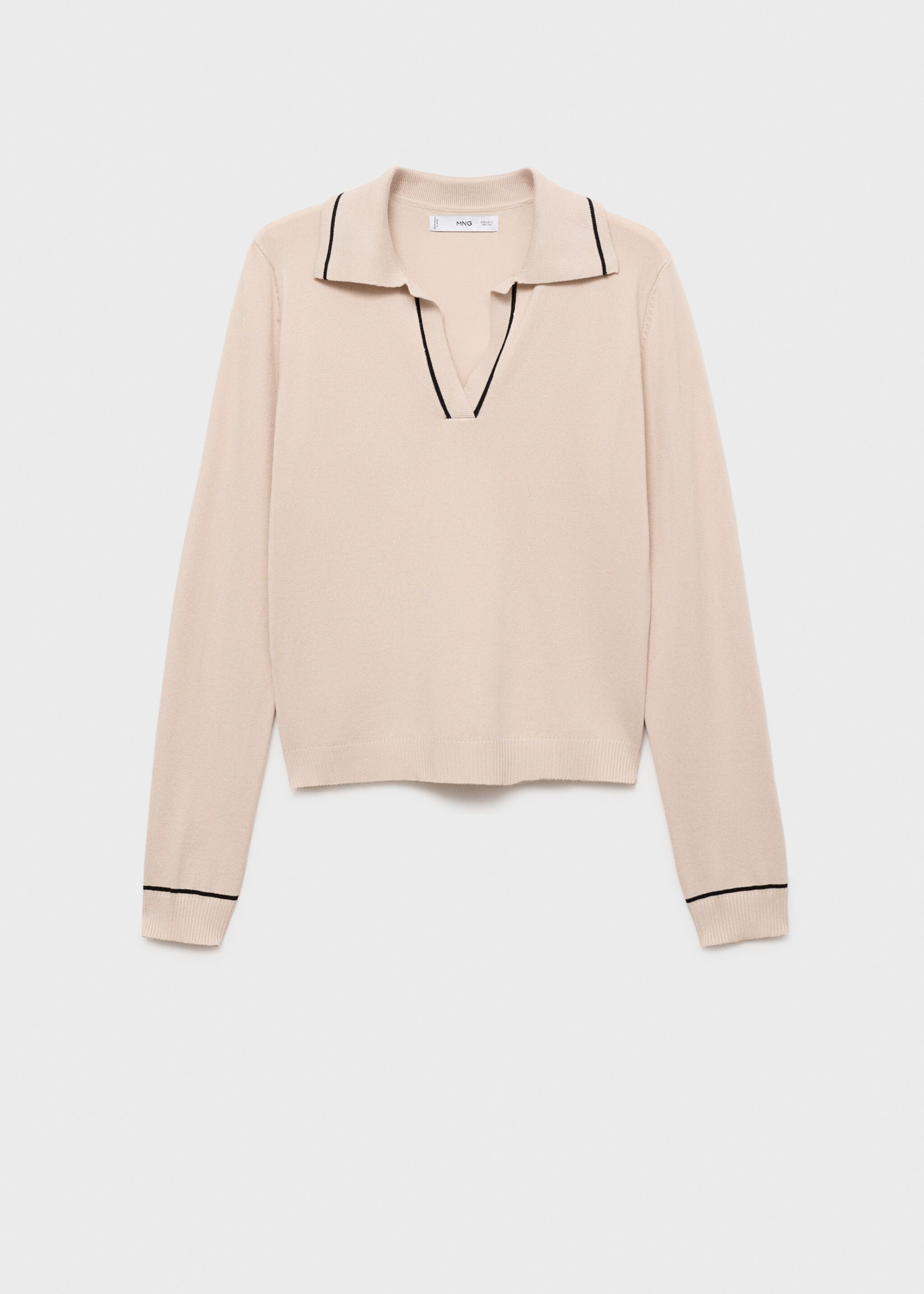 Sweater with contrasting lapels and trims - Article without model