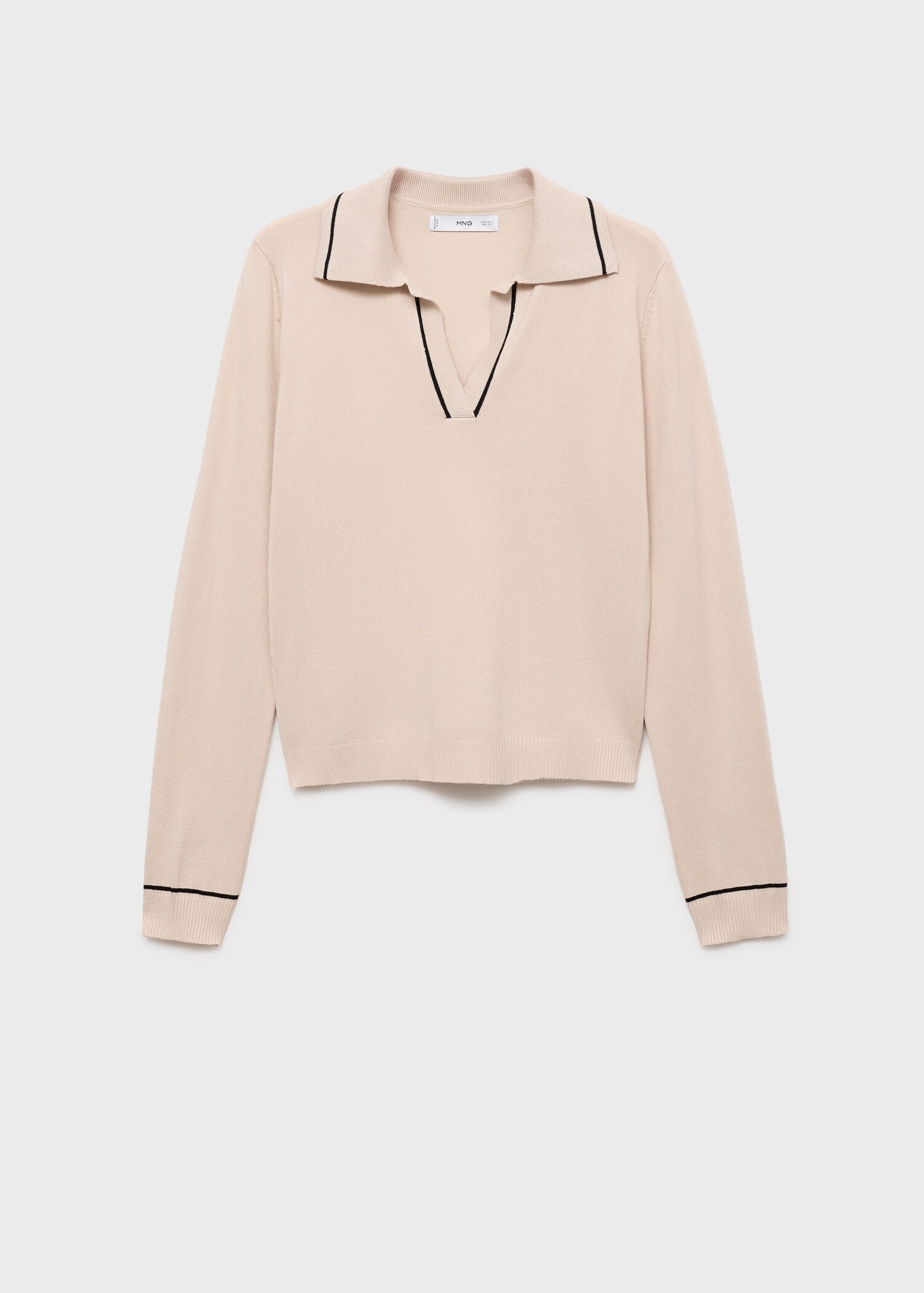Sweater with contrasting lapels and trims - Article without model