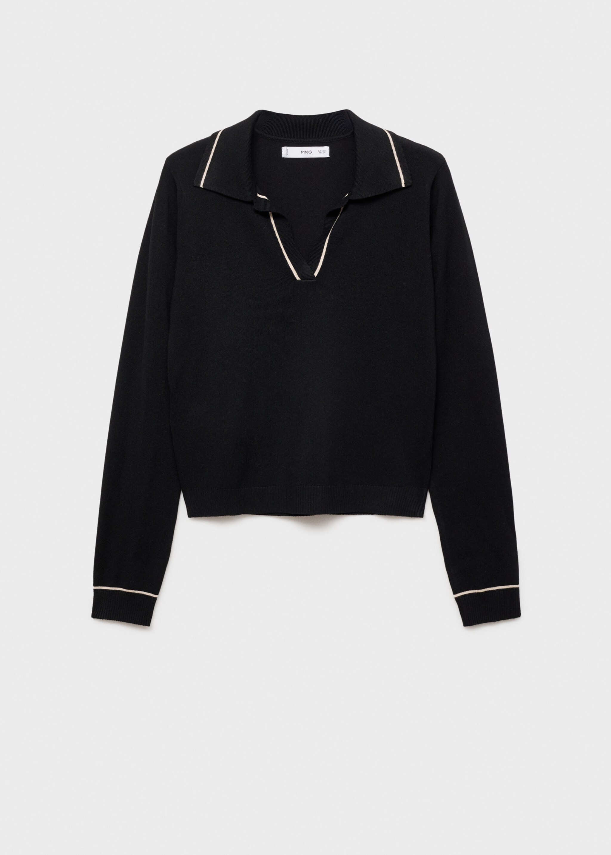 Sweater with contrasting lapels and trims - Article without model