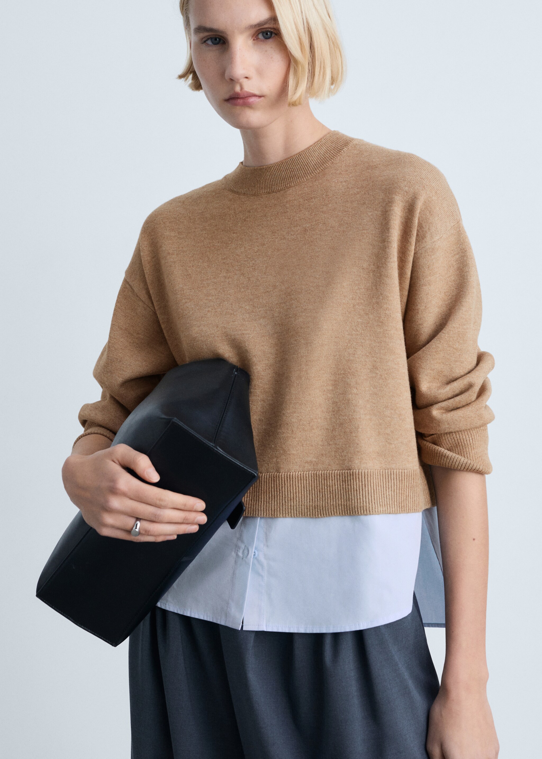 Kombinierter Strickpullover - Mittlere Ansicht
