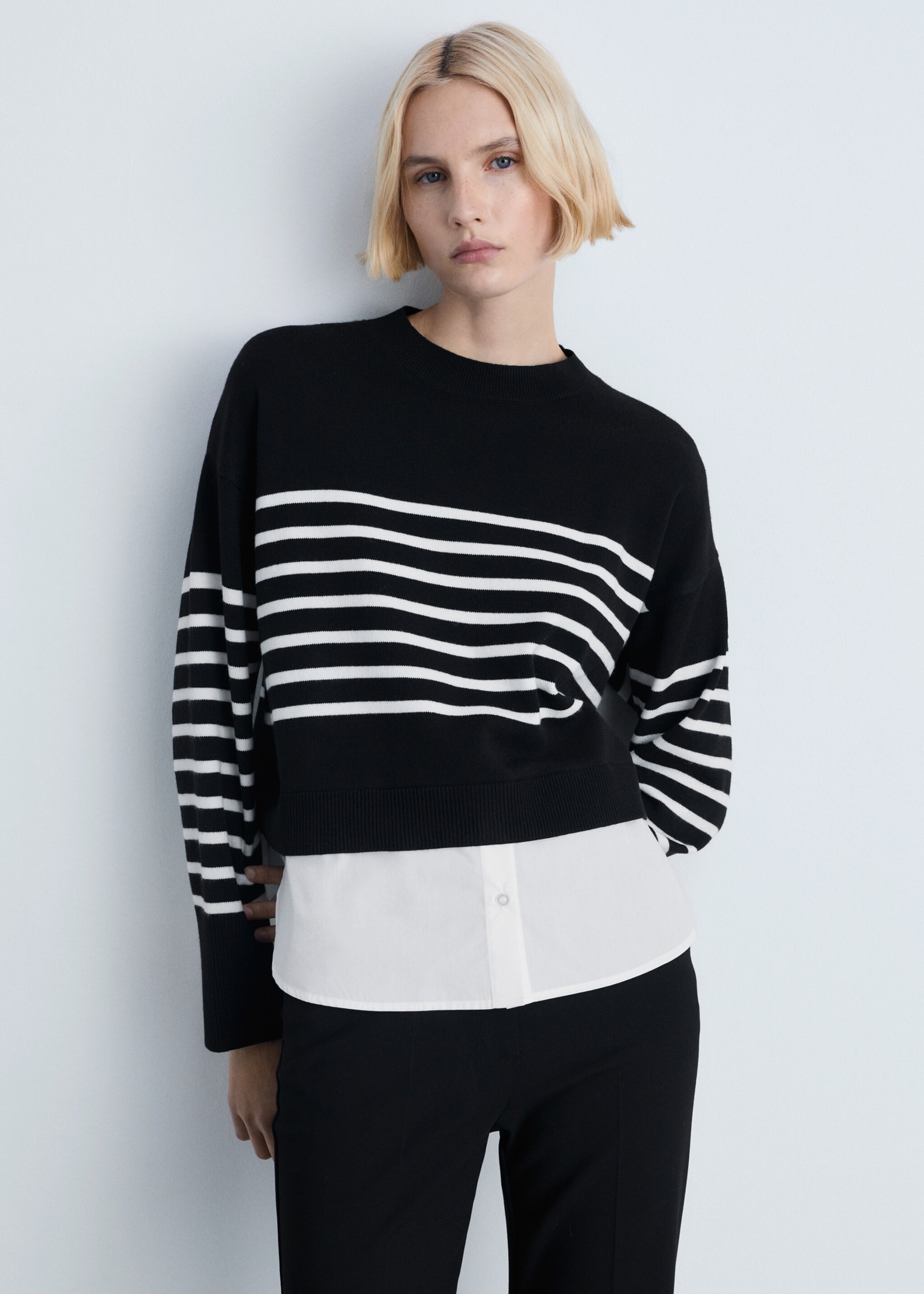 Combined knitted sweater - Medium plane