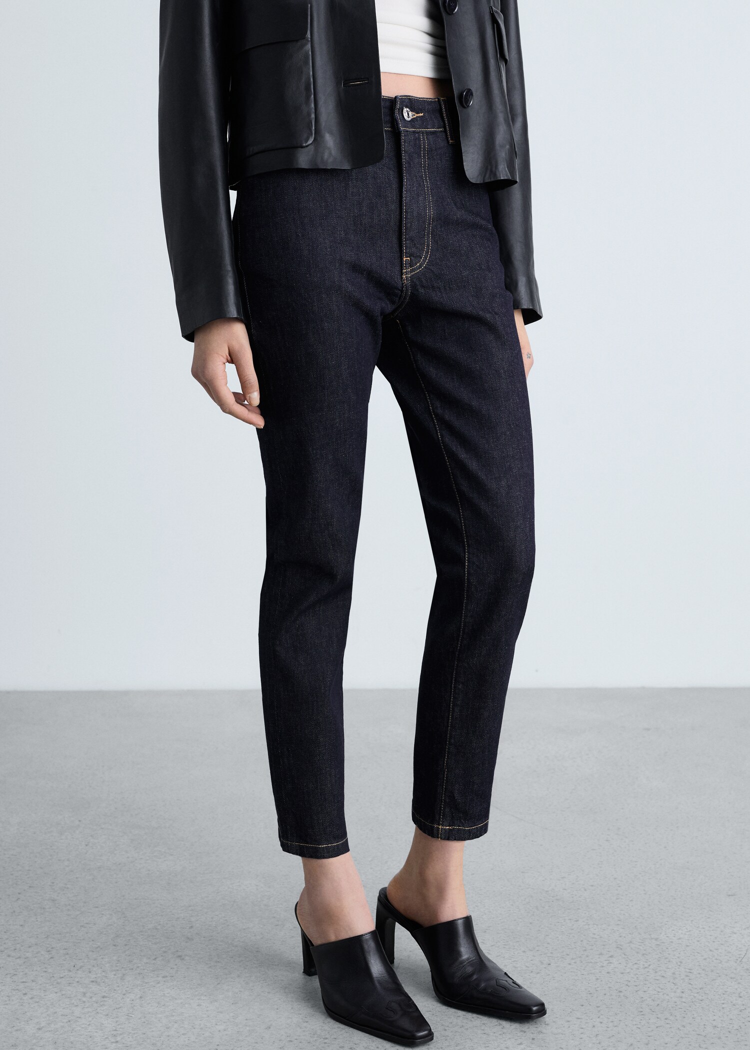 Jeans Claudia slim crop rinse wash - Plano medio