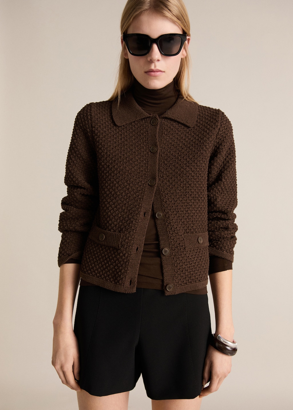 Chaqueta punto cuello polo
