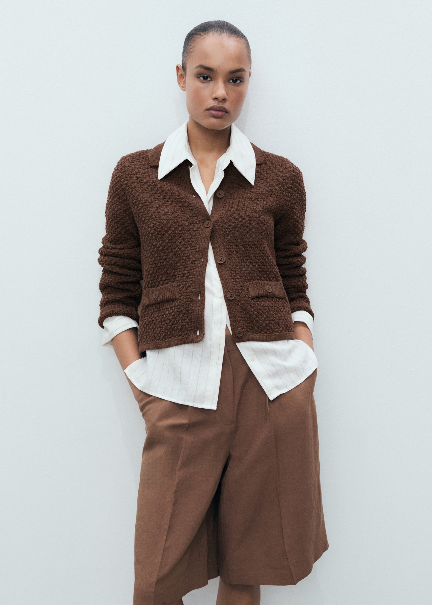 Veste maille col polo Femme MANGO France (La Réunion)