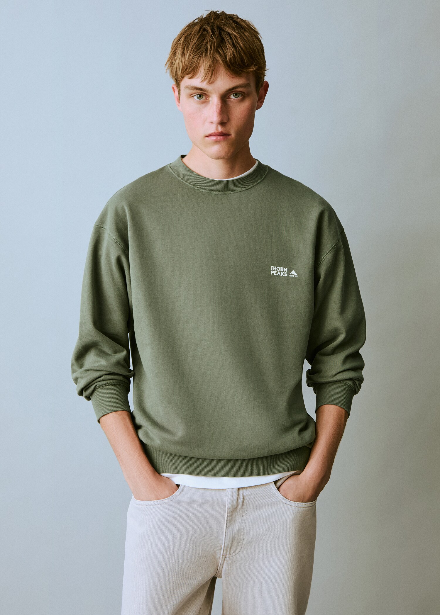 Sudadera algodón mensaje - Plano medio