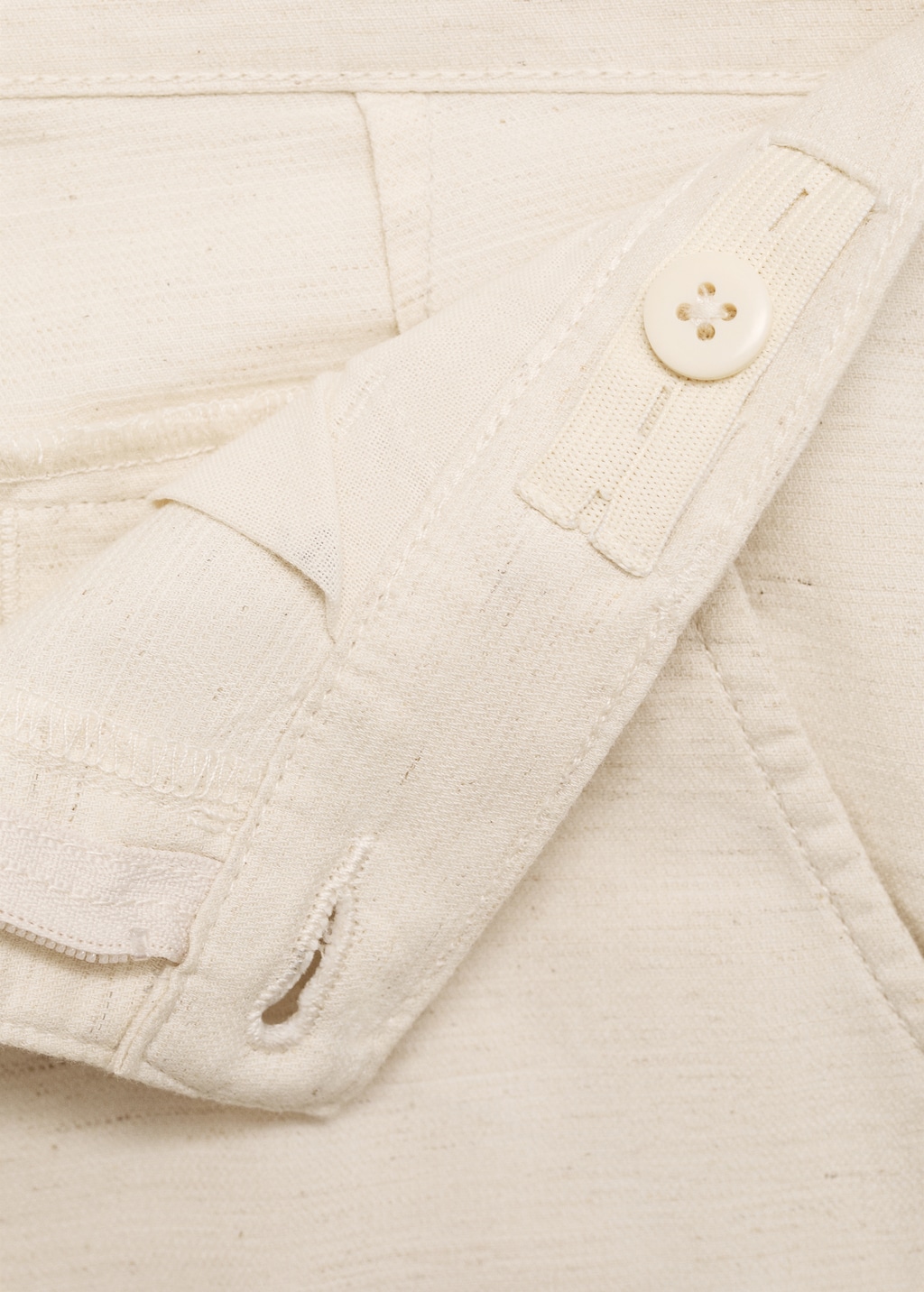 Cotton linen-blend trousers