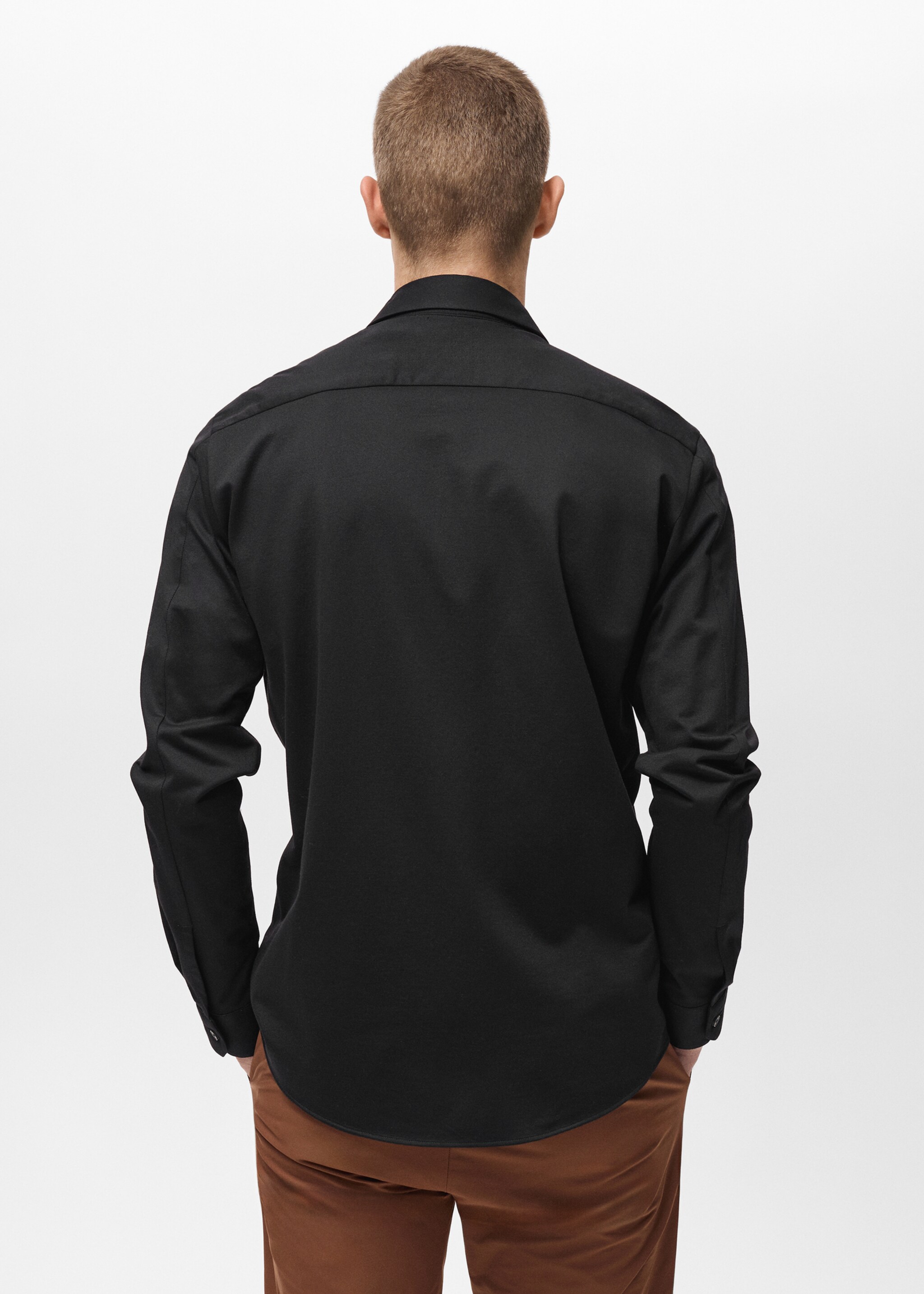 Comfort stretch non-iron shirt - Reverse of the article