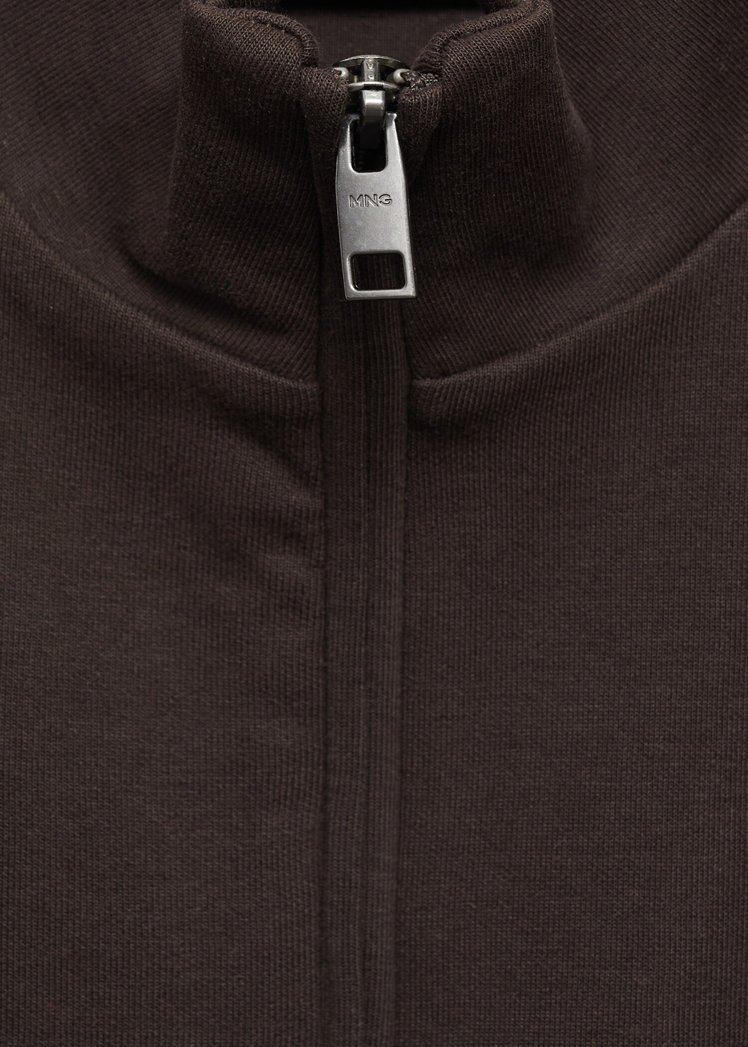 Sweatshirt i bomull med perkinskrage och dragkedja - Detaljer om artikeln 8